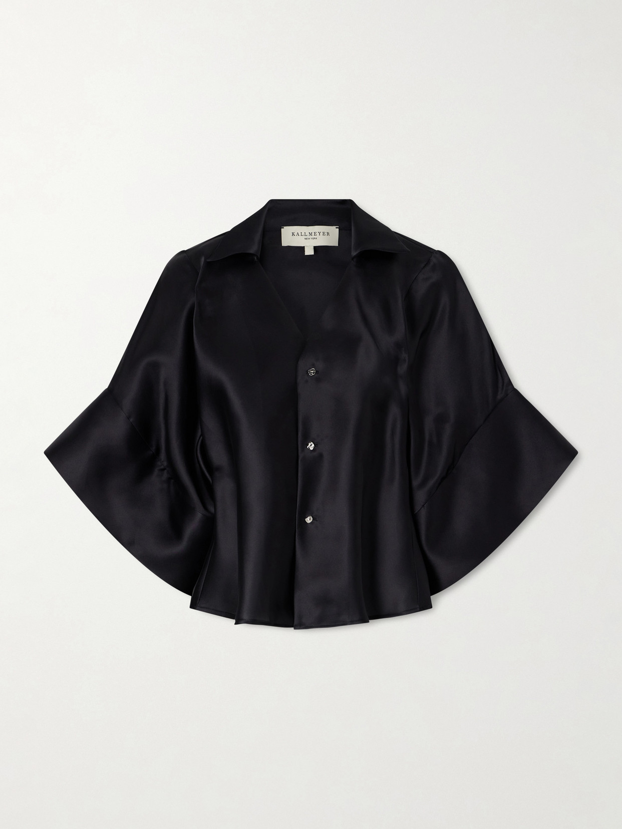 Kallmeyer Mateo Silk-satin Blouse In Black