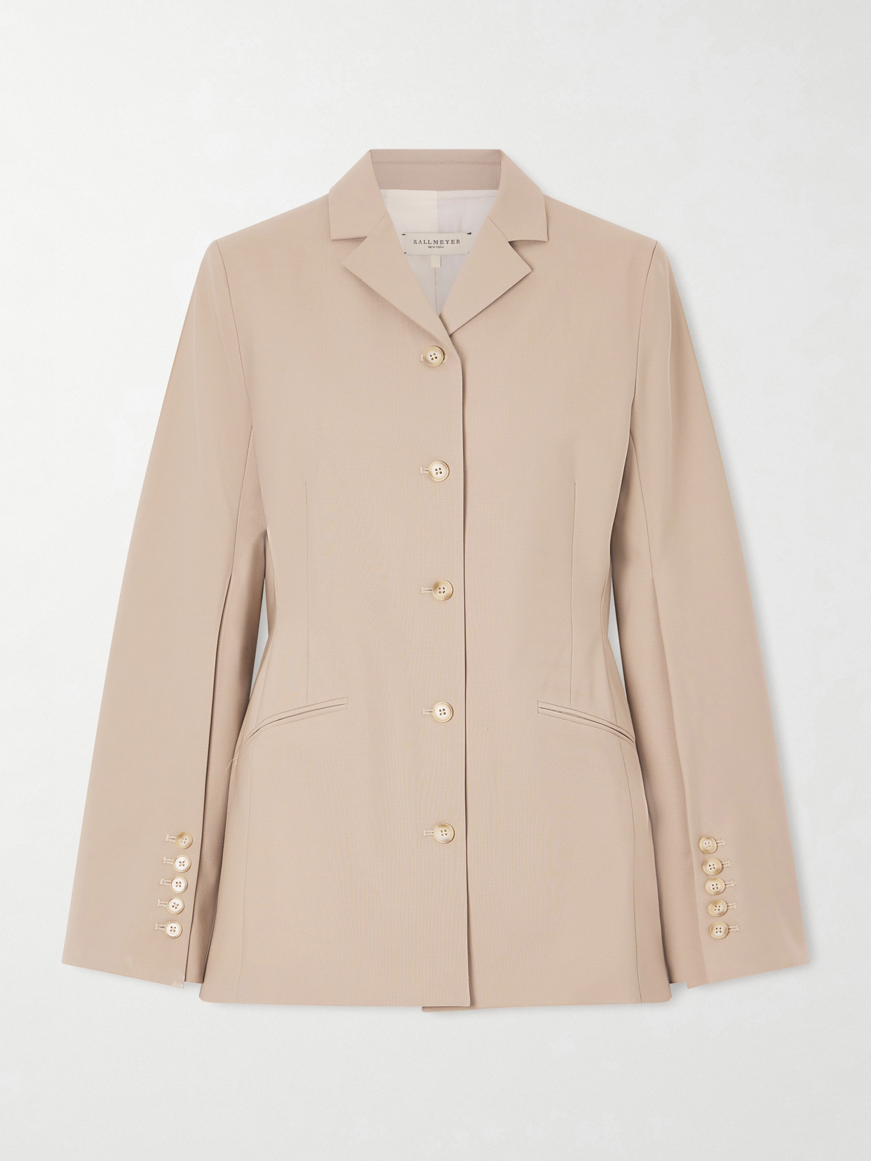 Kallmeyer Benny Wool-blend Grain De Poudre Blazer In Brown