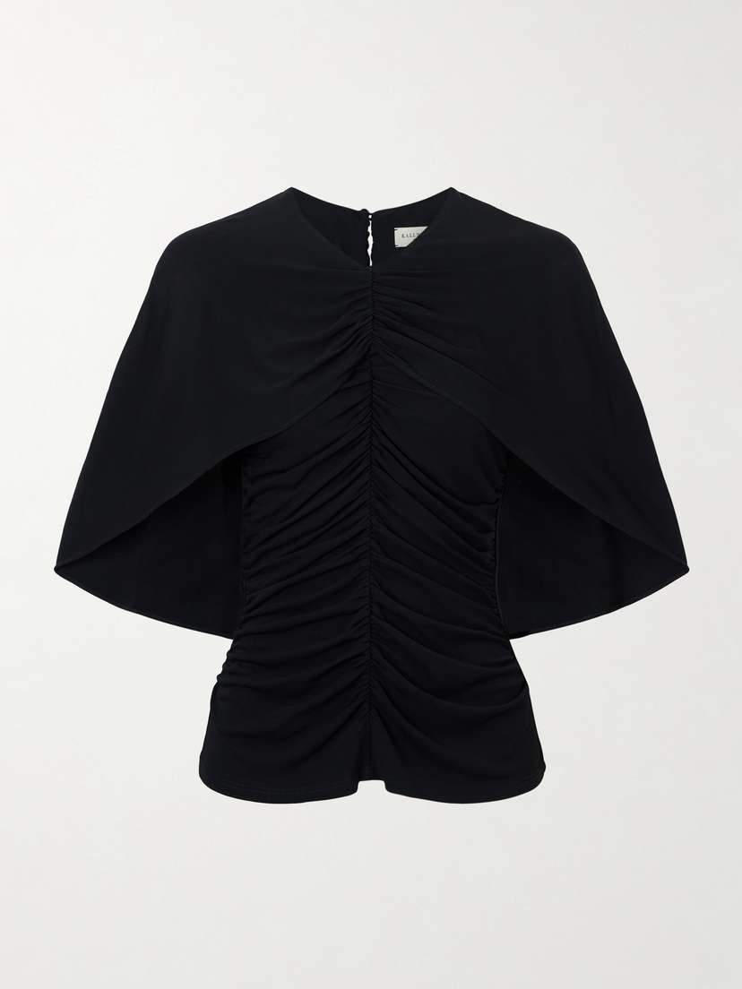 Kallmeyer Emme Cape-effect Gathered Jersey Top