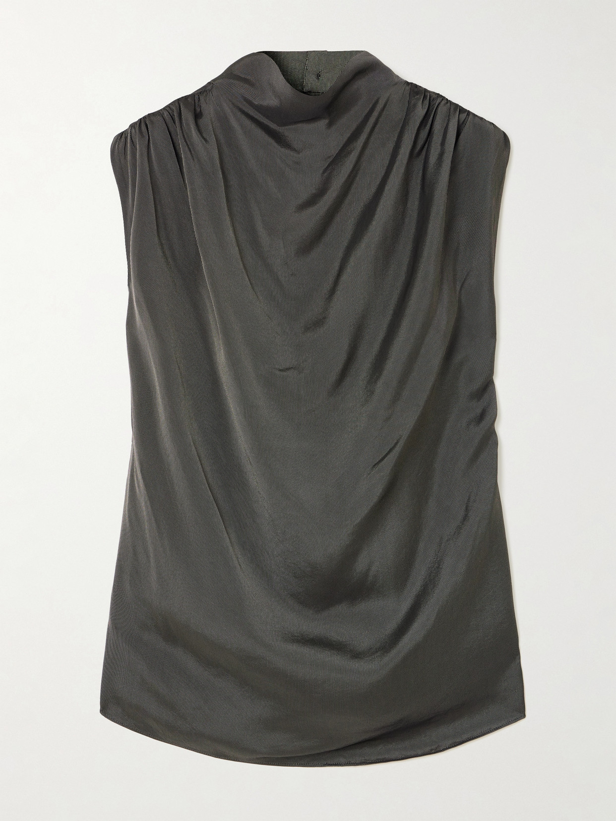 Kallmeyer Penny Draped Satin Top In Gray