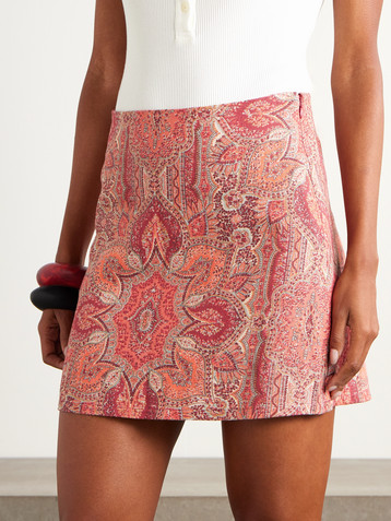 MARTA FERRI Printed linen mini skirt