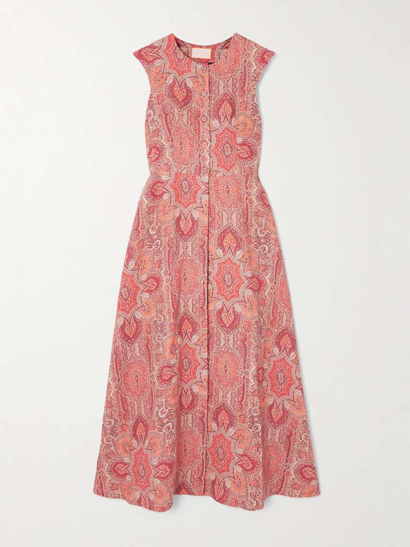 Marta Ferri Pleated Printed Linen Vest