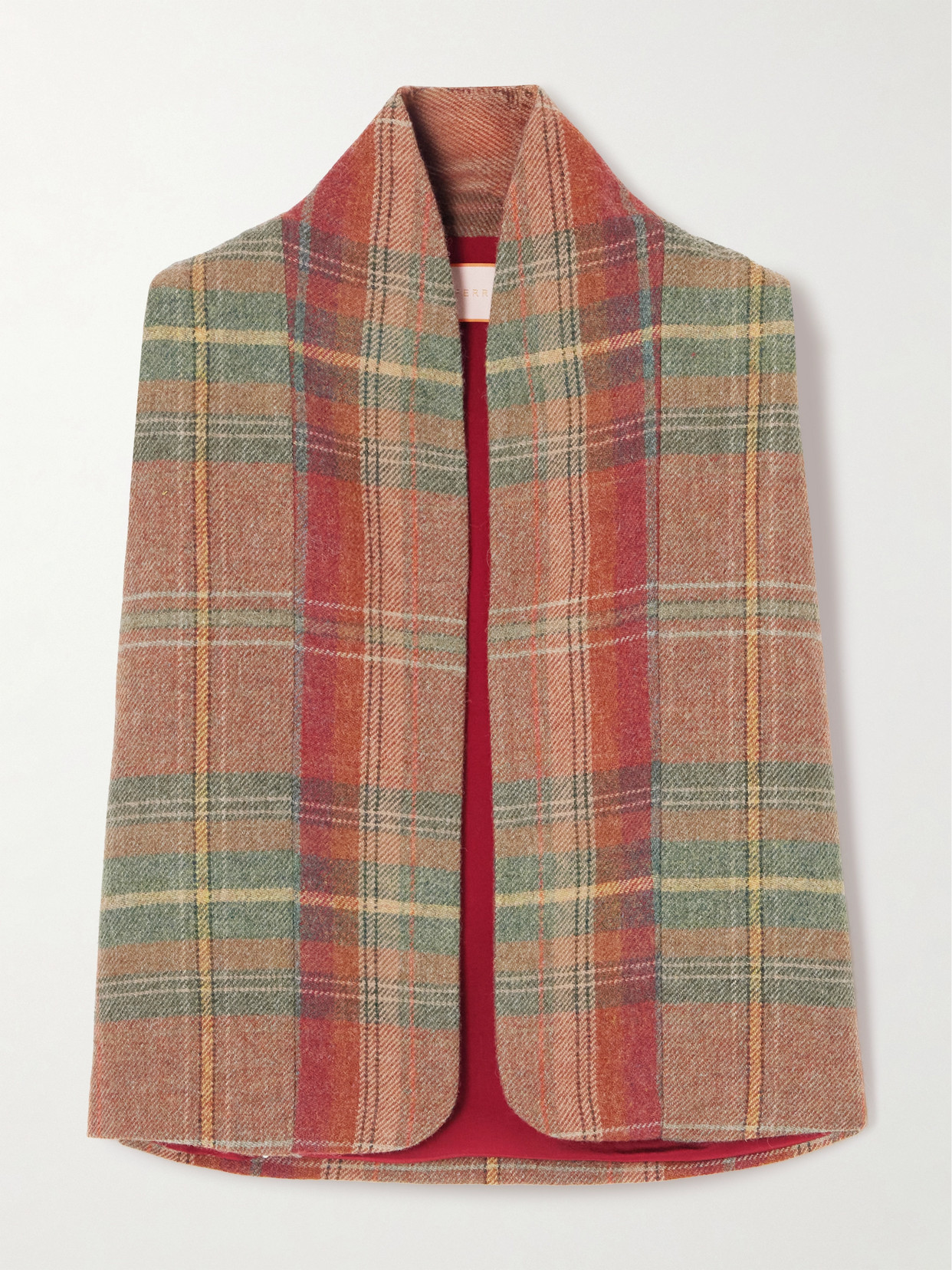 Marta Ferri Ramatuelle Checked Wool Vest In Red