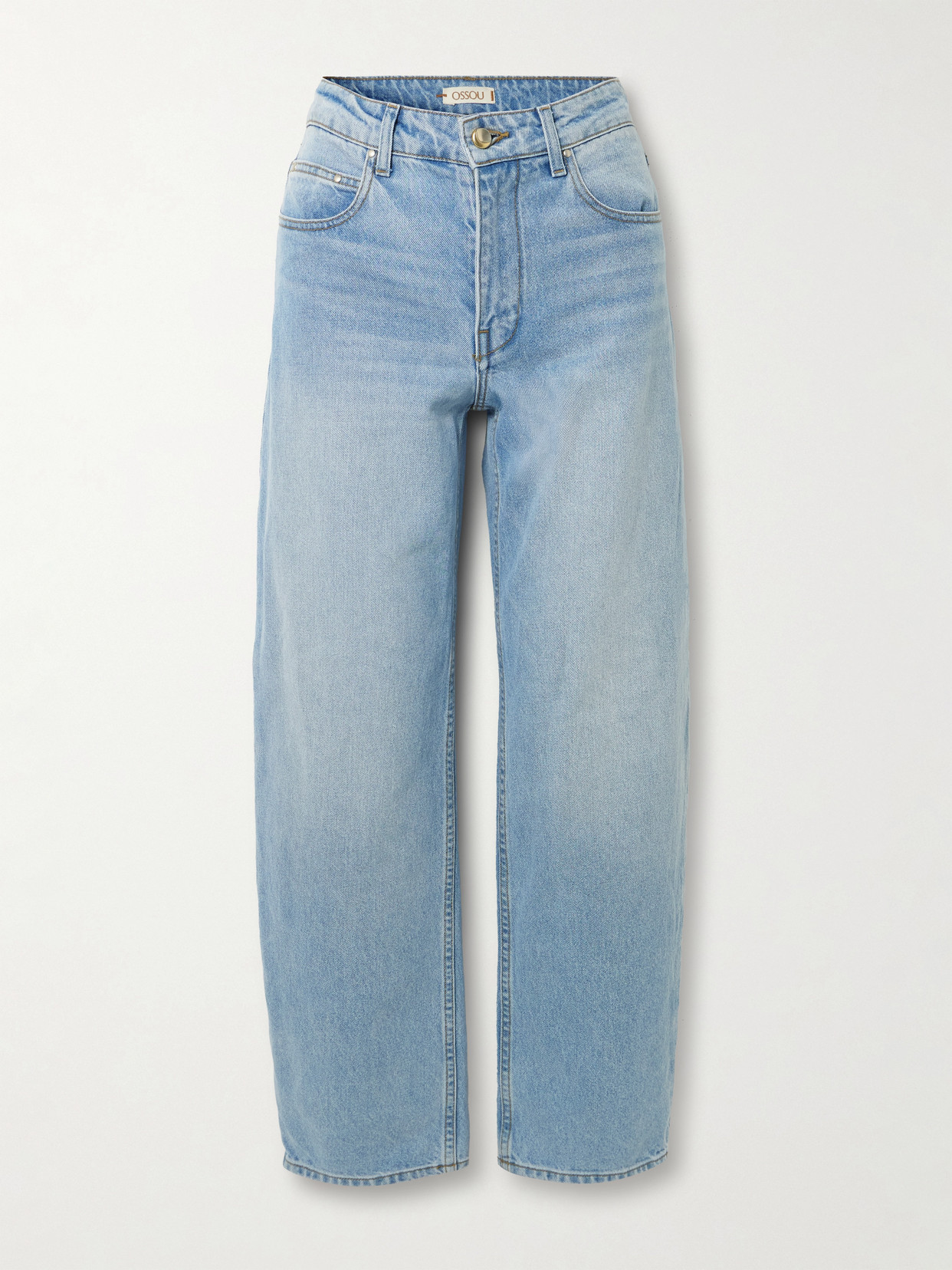 Ossou Rider Low-rise Straight-leg Jeans In Blue