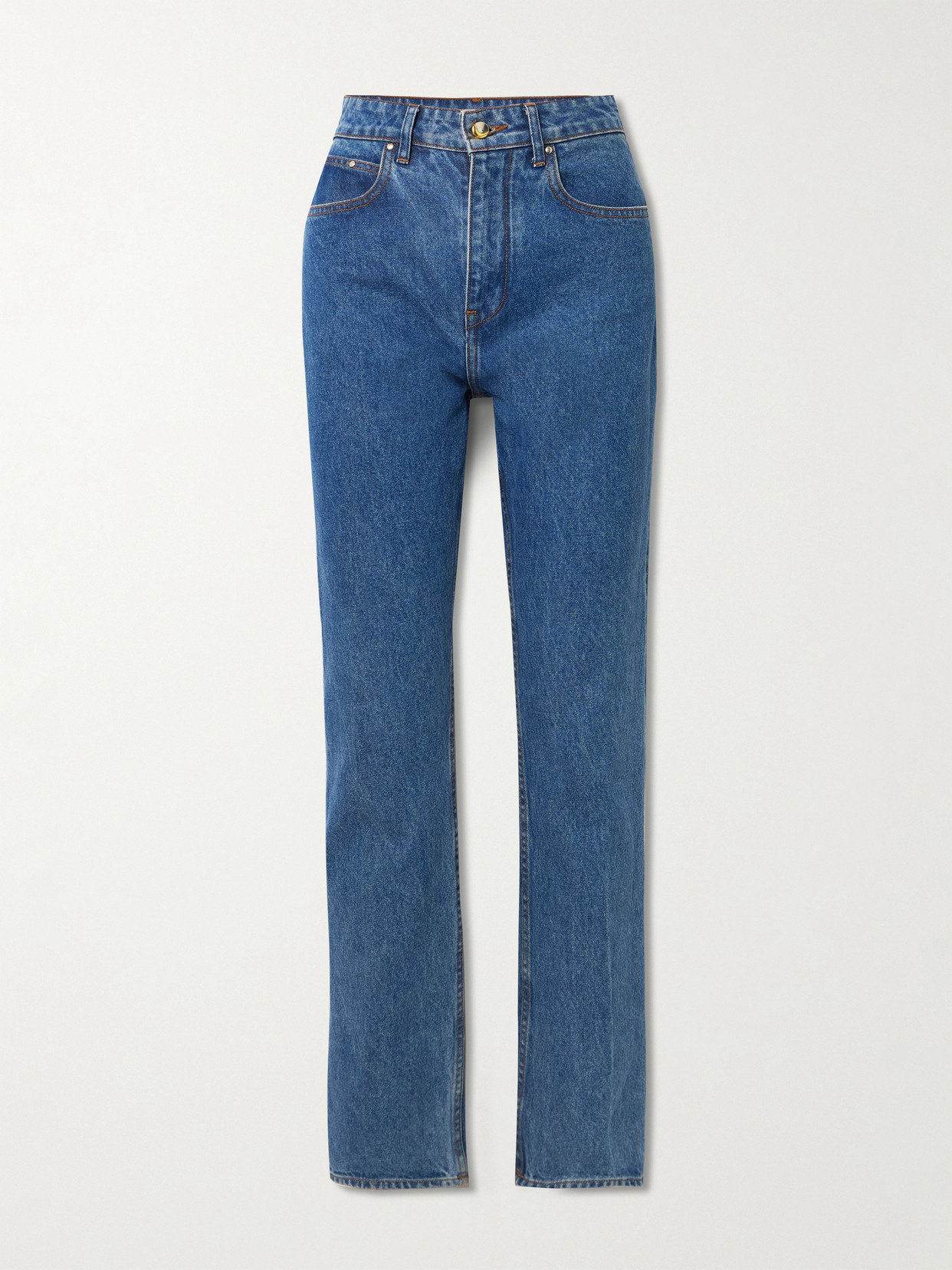 Ossou Noon High-rise Straight-leg Jeans In Blue