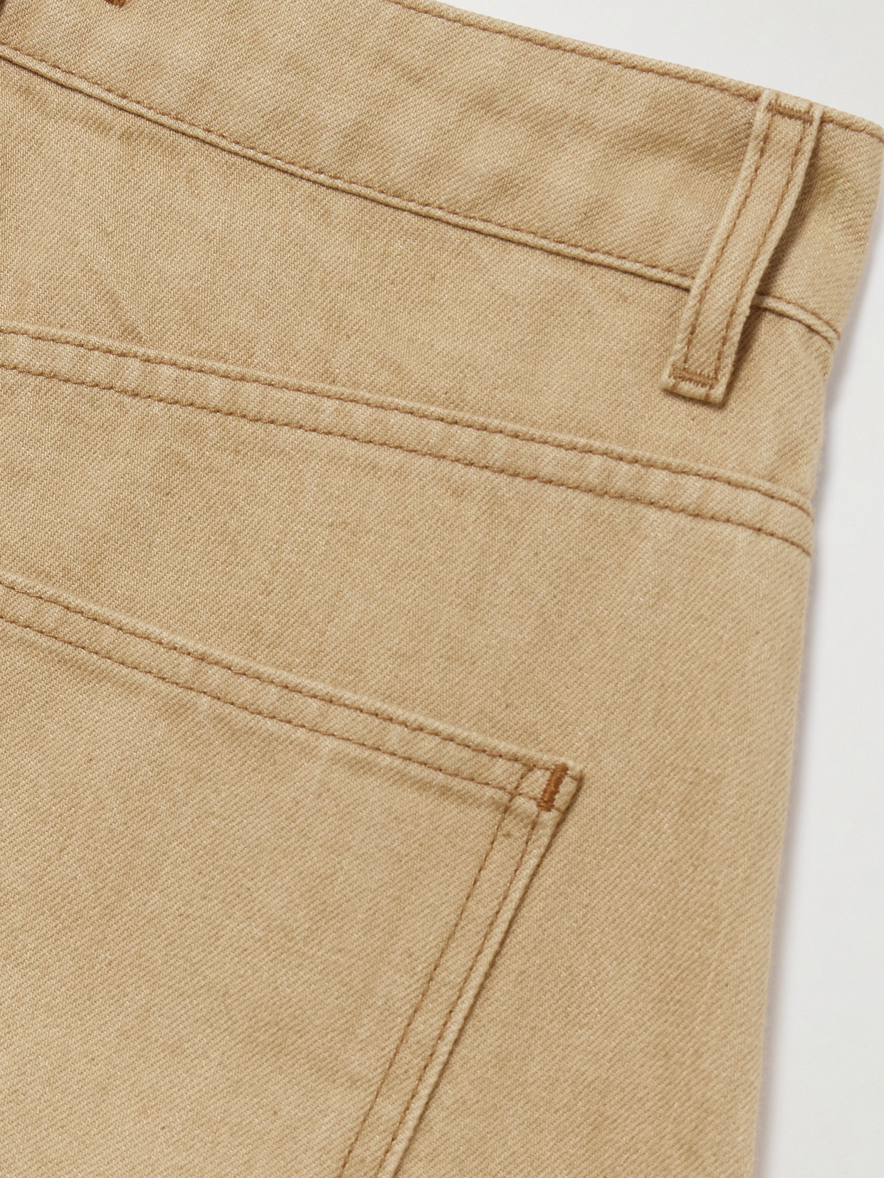 Ossou Lariat Draped Mid-rise Wide-leg Jeans In Neutral