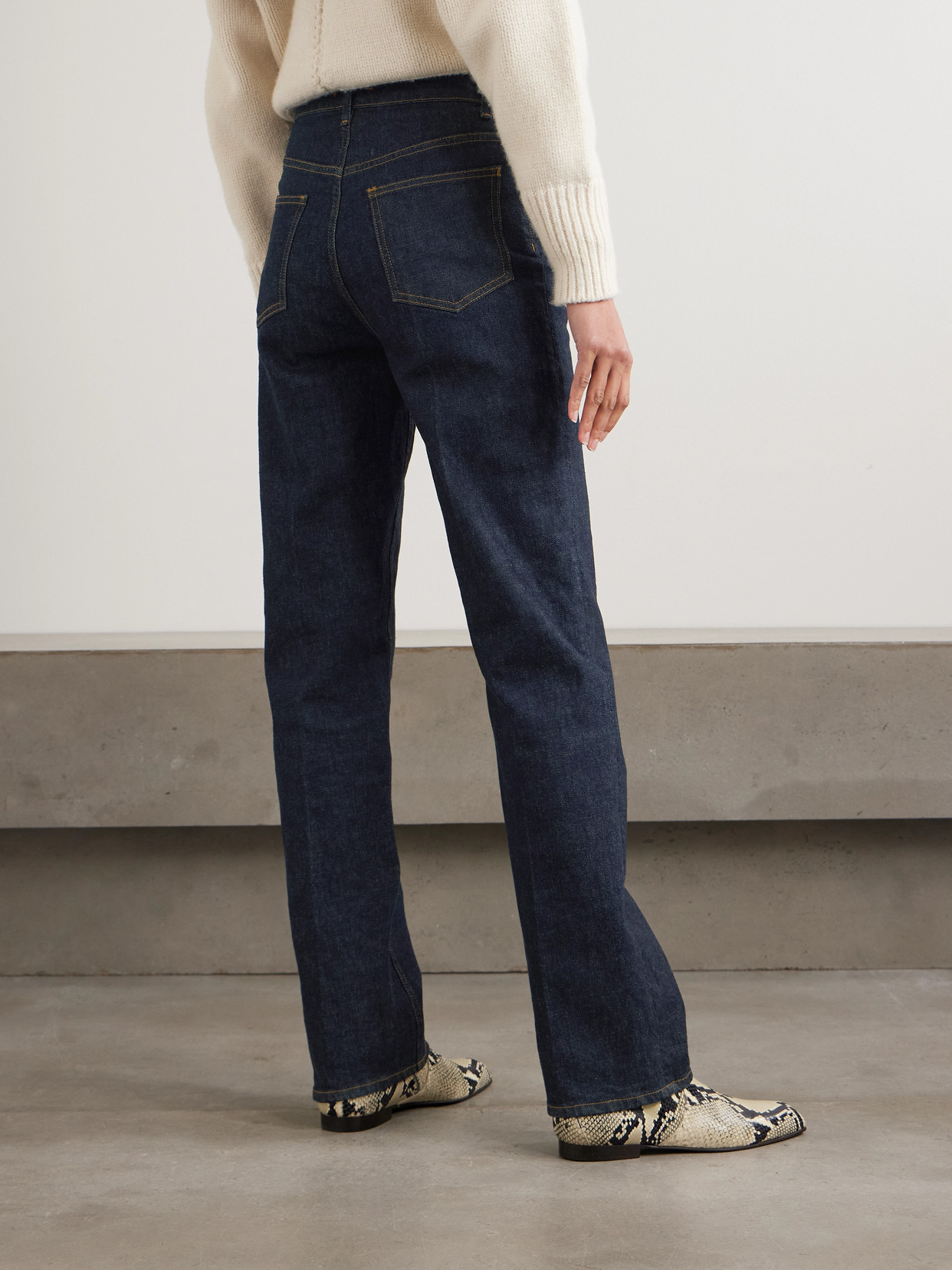 Ossou Flex Stretch High-rise Straight-leg Jeans In Blue