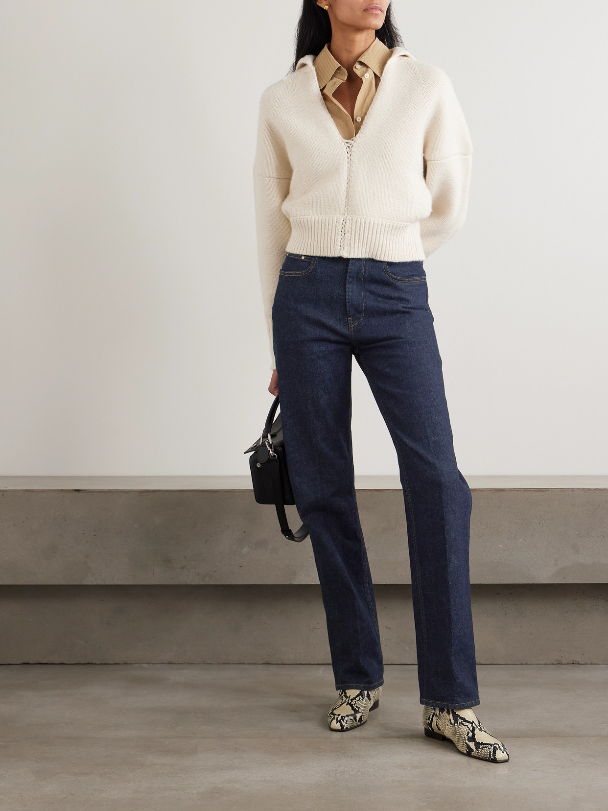 Ossou Flex Stretch High-rise Straight-leg Jeans In Blue