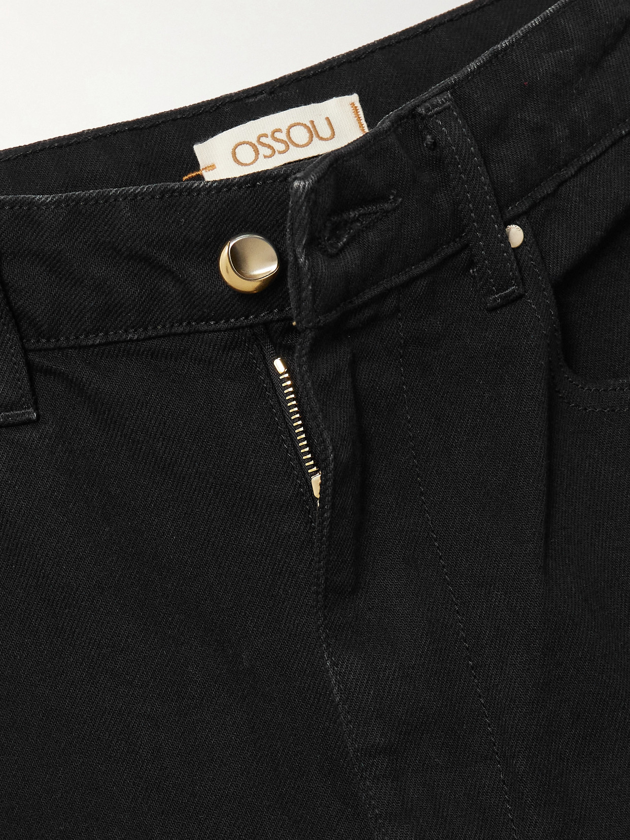 Ossou Bends High-rise Barrel-leg Jeans In Black