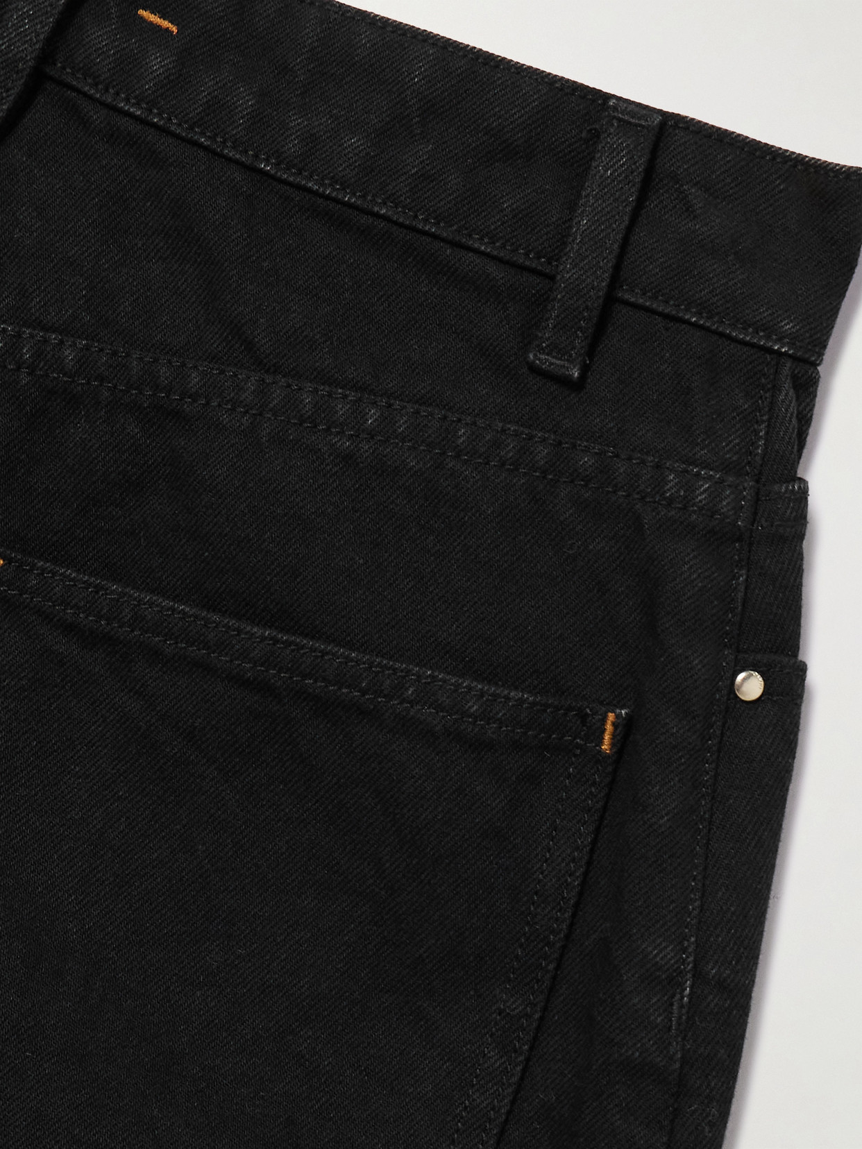 Ossou Bends High-rise Barrel-leg Jeans In Black