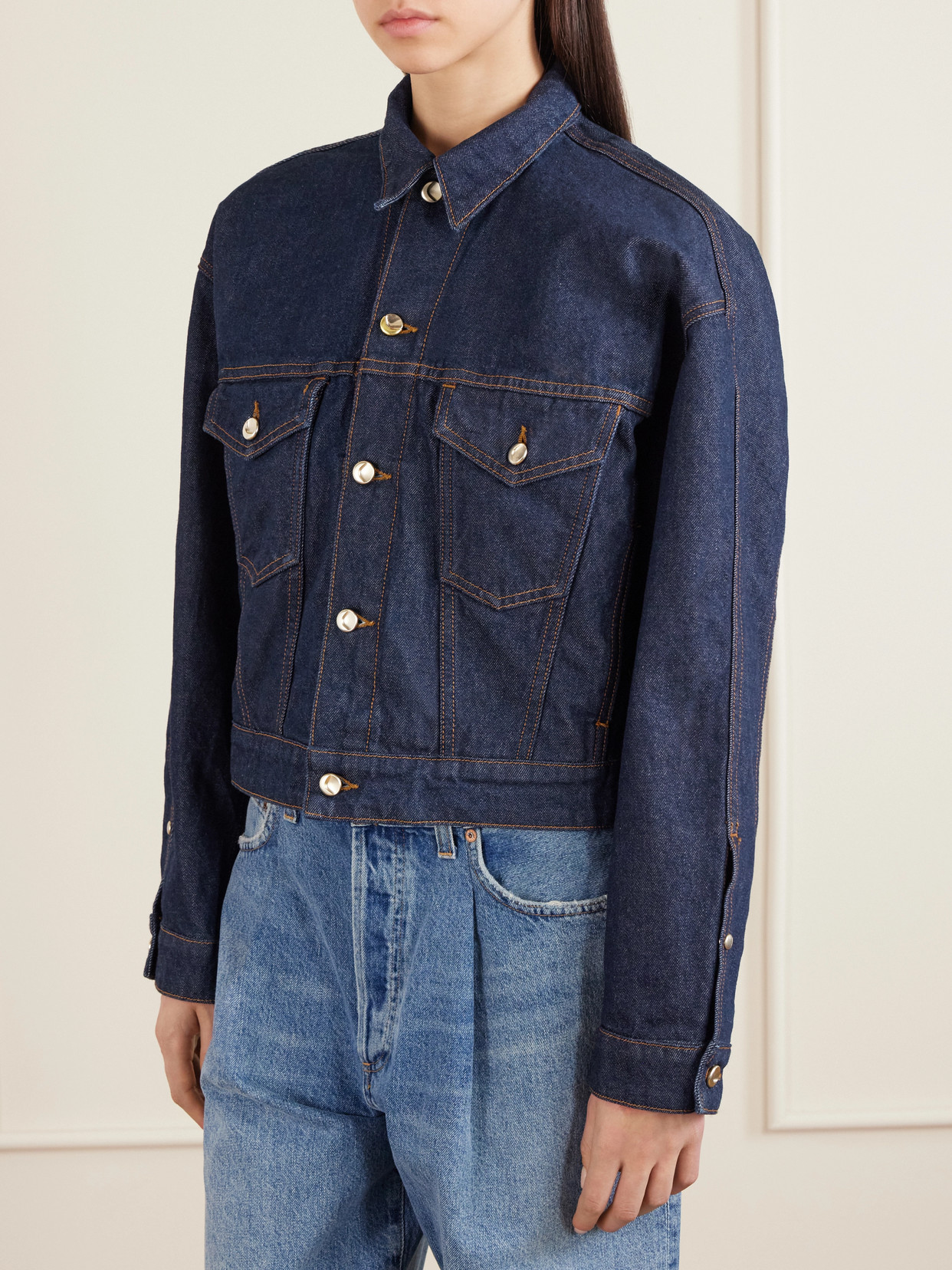 Ossou Sway Denim Jacket In Blue