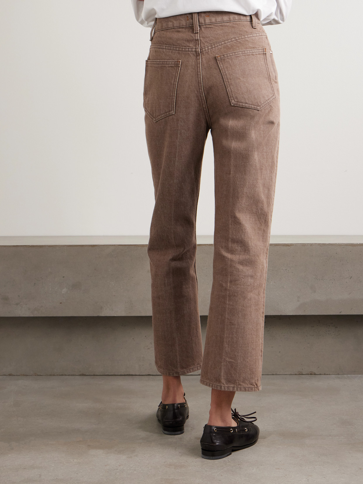 Ossou Drift High-rise Straight-leg Jeans In Brown
