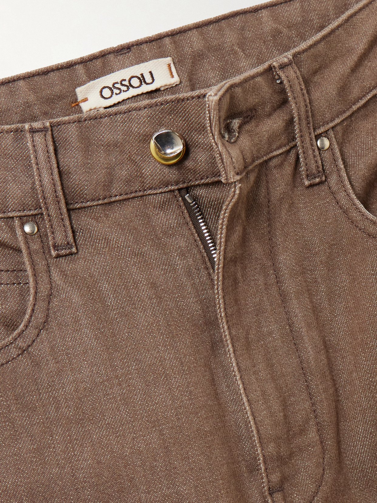 Ossou Drift High-rise Straight-leg Jeans In Brown