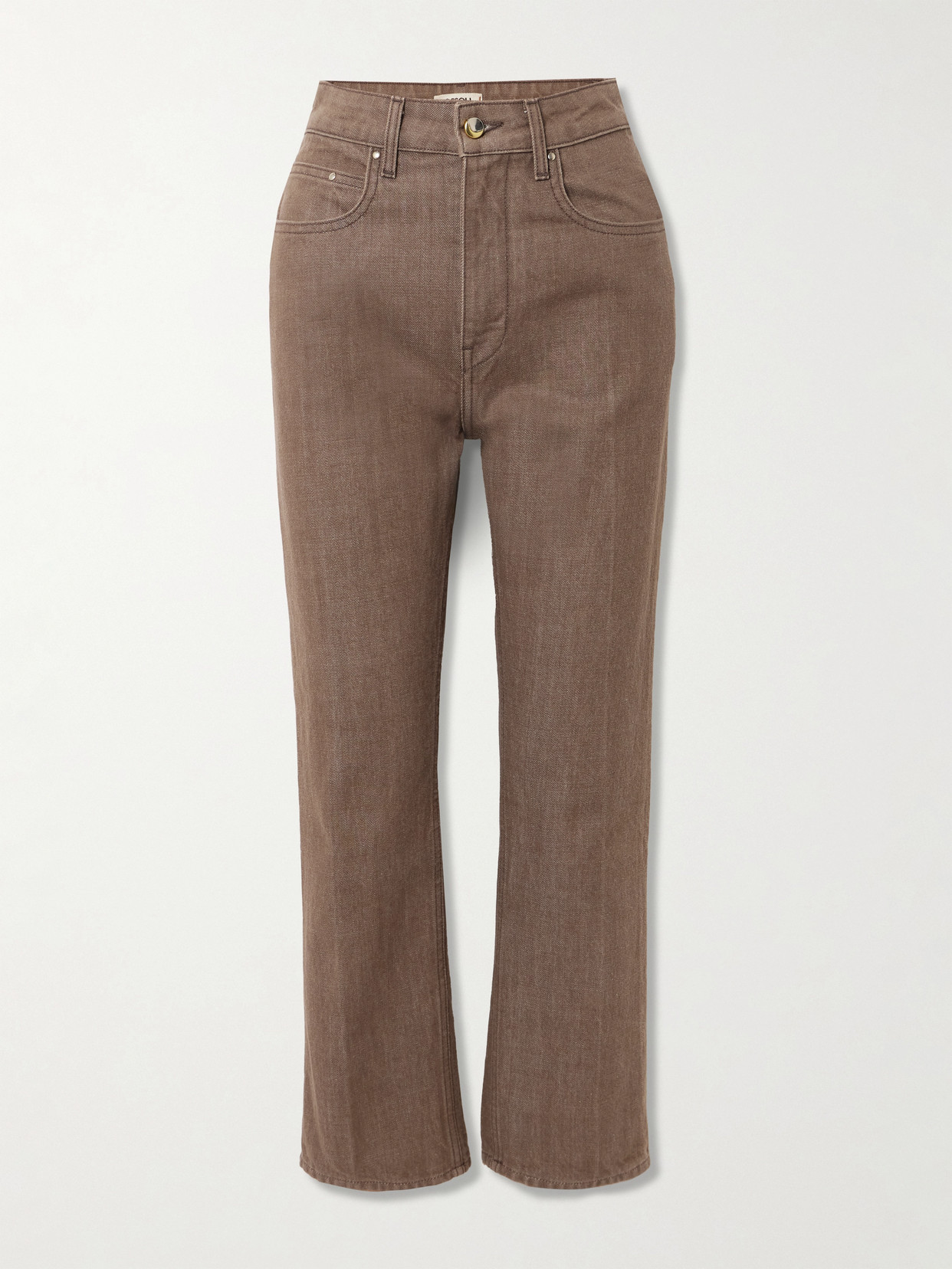 Ossou Drift High-rise Straight-leg Jeans In Brown