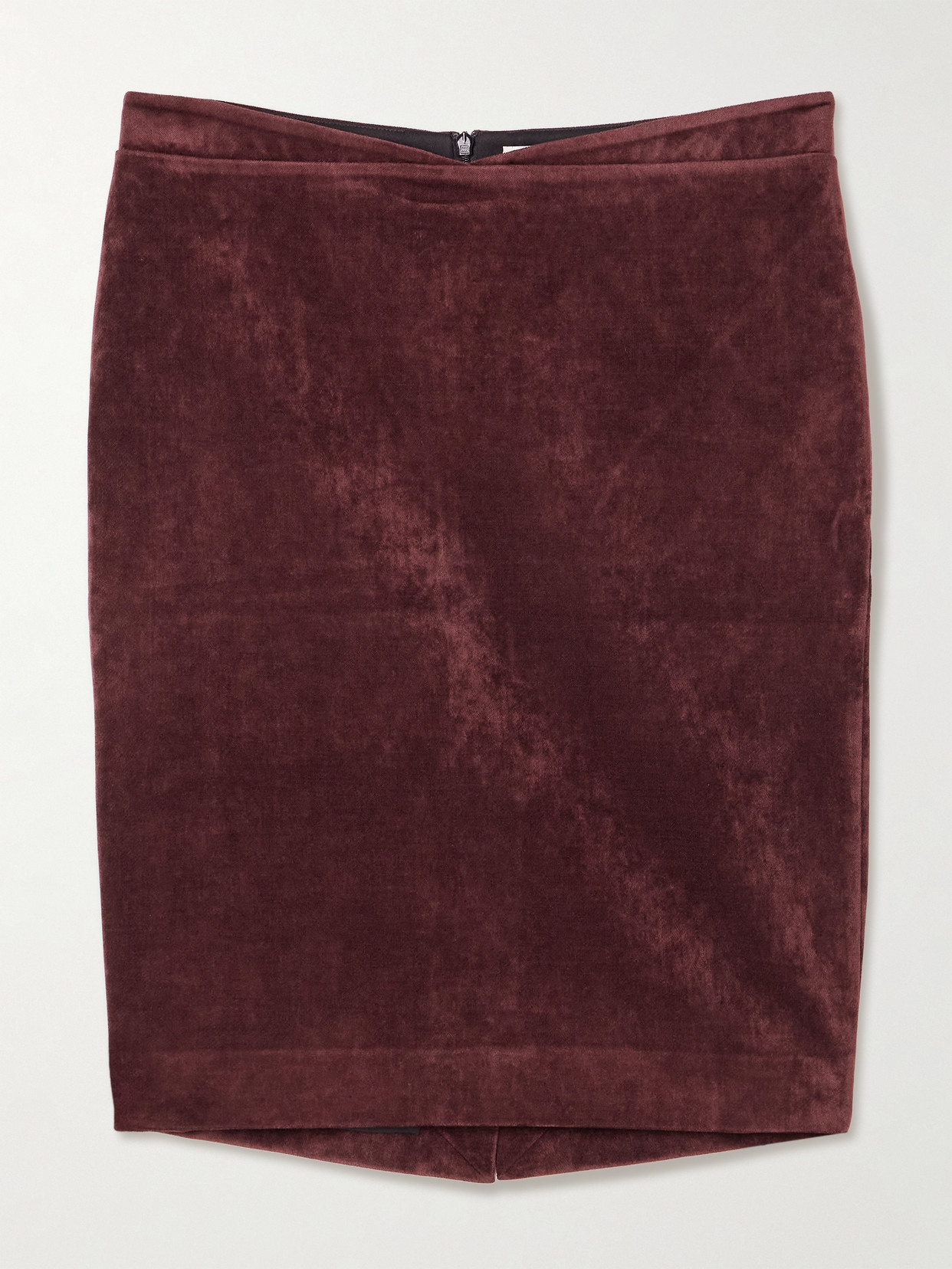 Shushu-tong Crushed-velvet Mini Skirt In Burgundy
