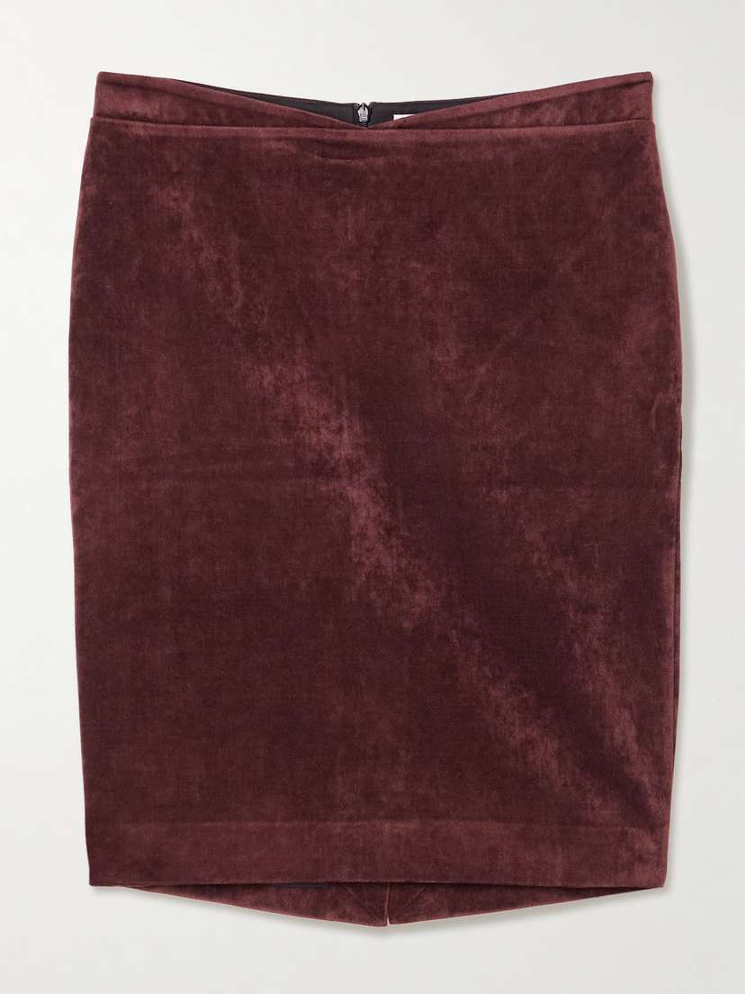 SHUSHU/TONG Crushed-velvet Mini Skirt