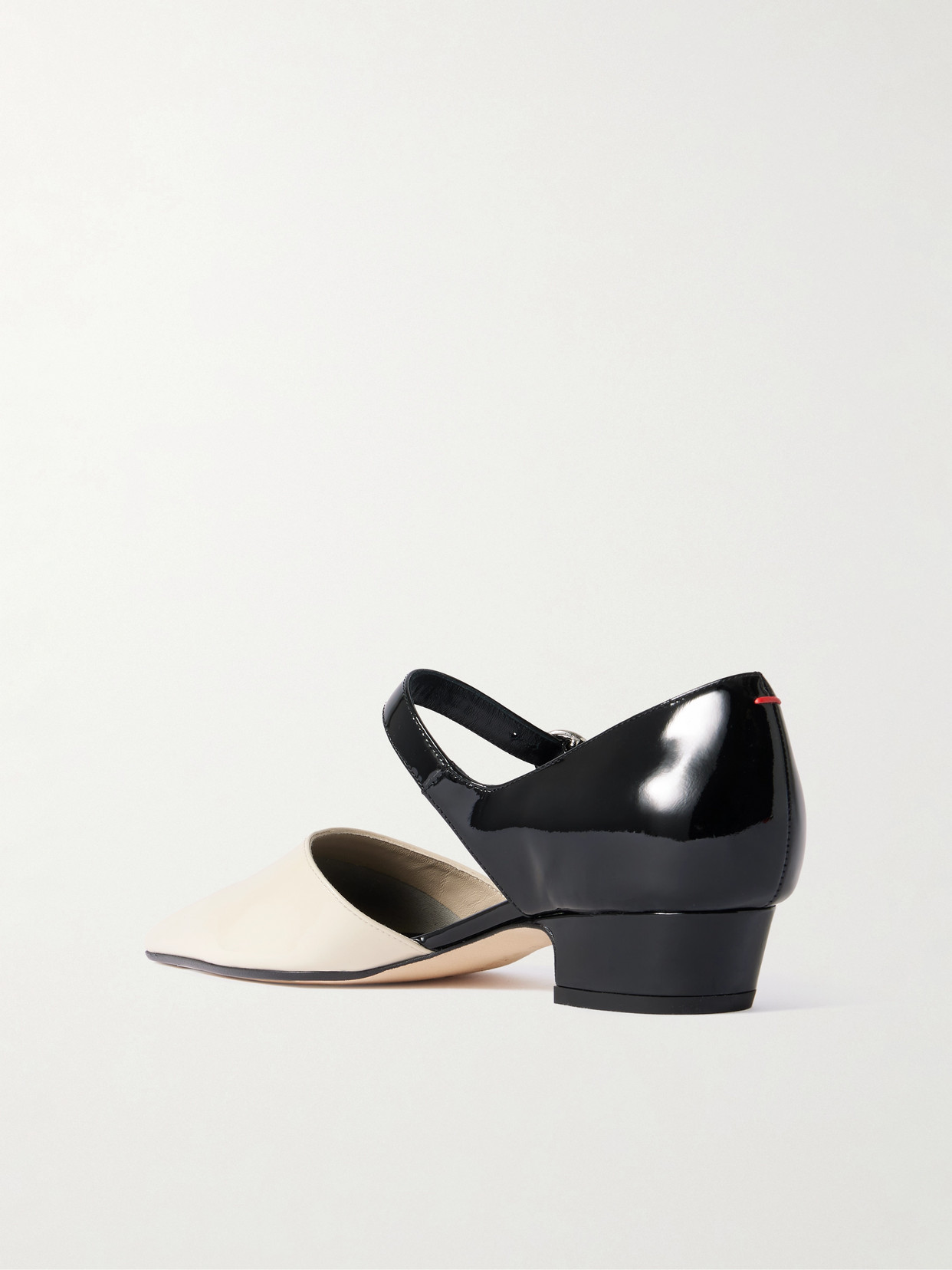 Yara Two-Tone Patent-Leather Mary Jane Pumps
