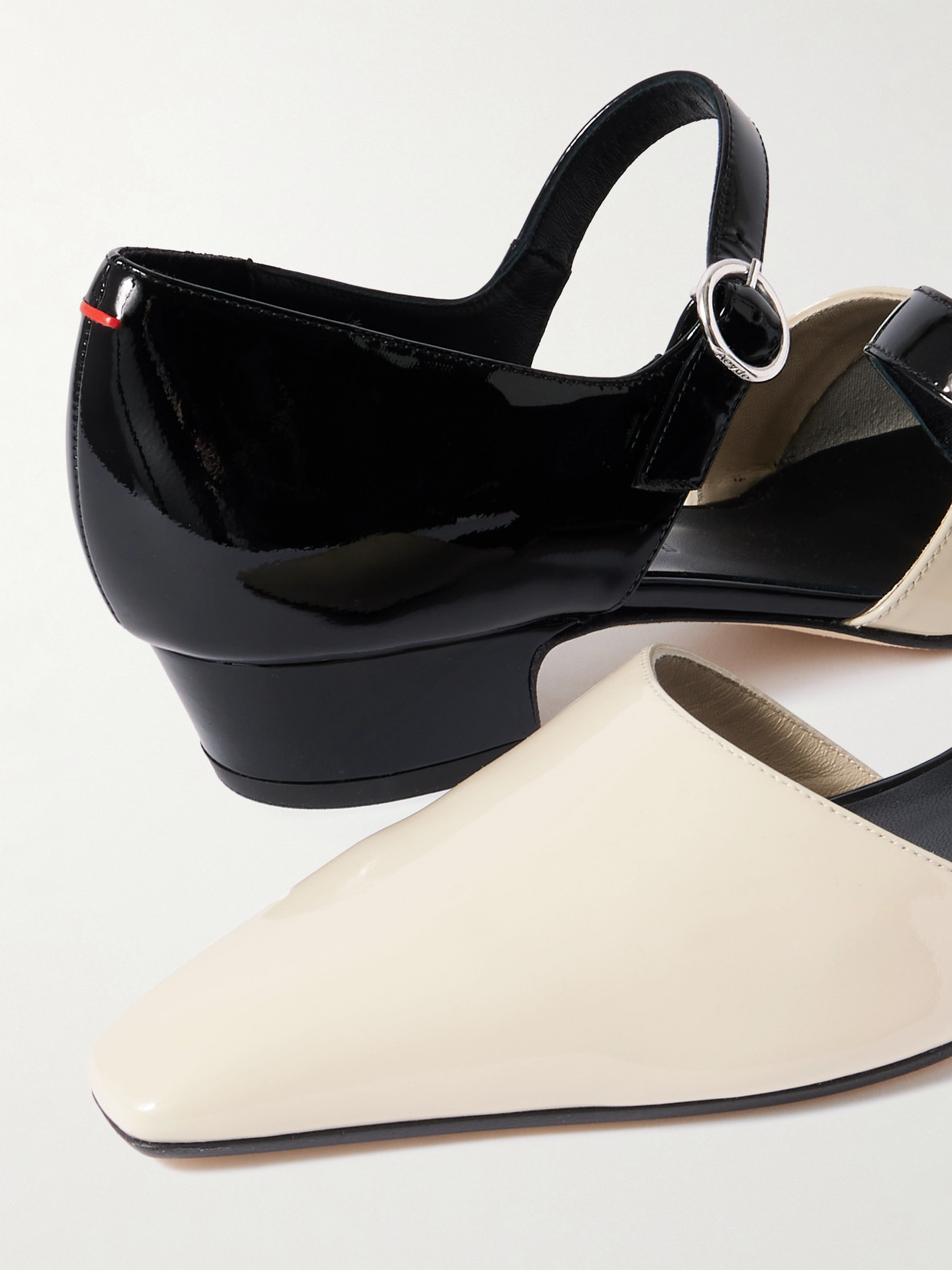 Yara Two-Tone Patent-Leather Mary Jane Pumps