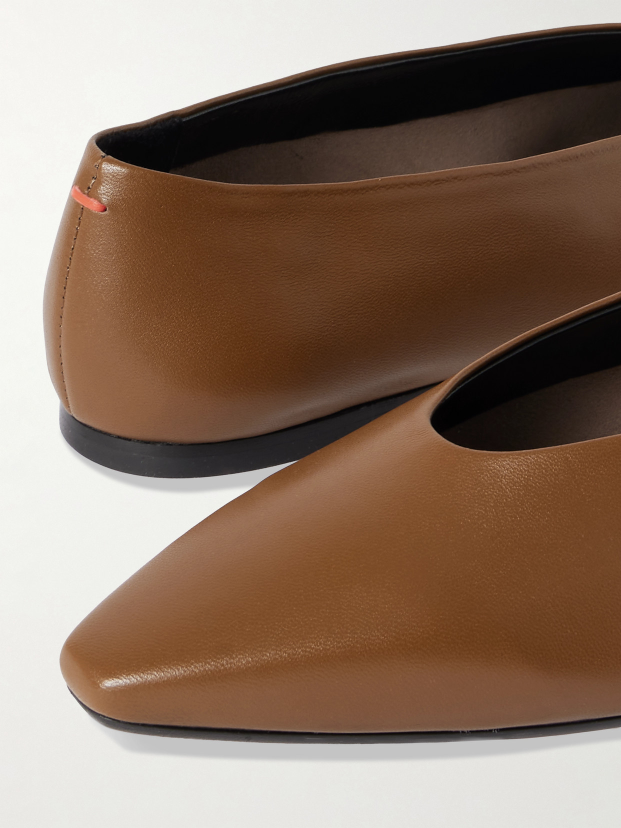 Aeyde Betty Leather Ballet Flats In Brown