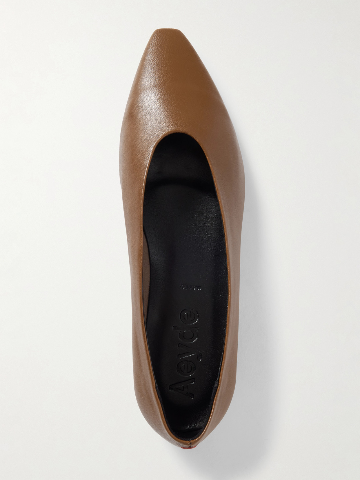 Aeyde Betty Leather Ballet Flats In Brown
