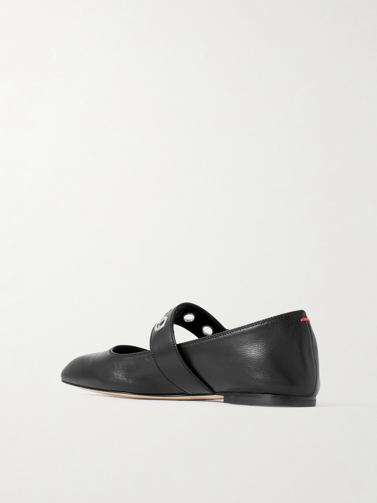 Aeyde Uma Eyelet-embellished Leather Mary Jane Ballet Flats In Black