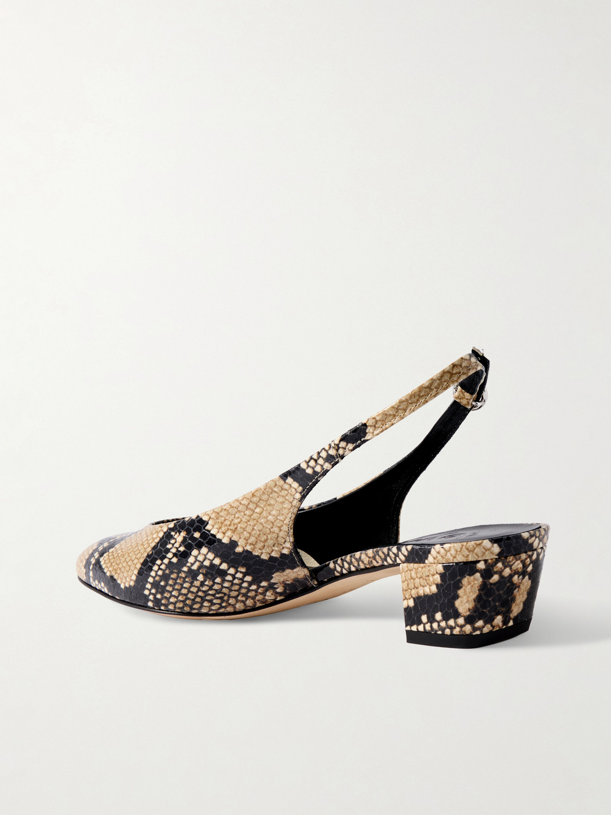 Aeyde Celeste Snake-effect Leather Slingback Pumps In Animal Print