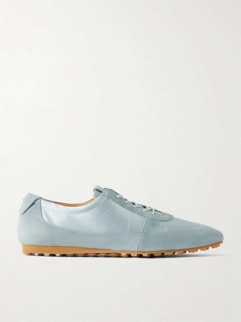 aeyde Uma Suede And Satin Sneakers
