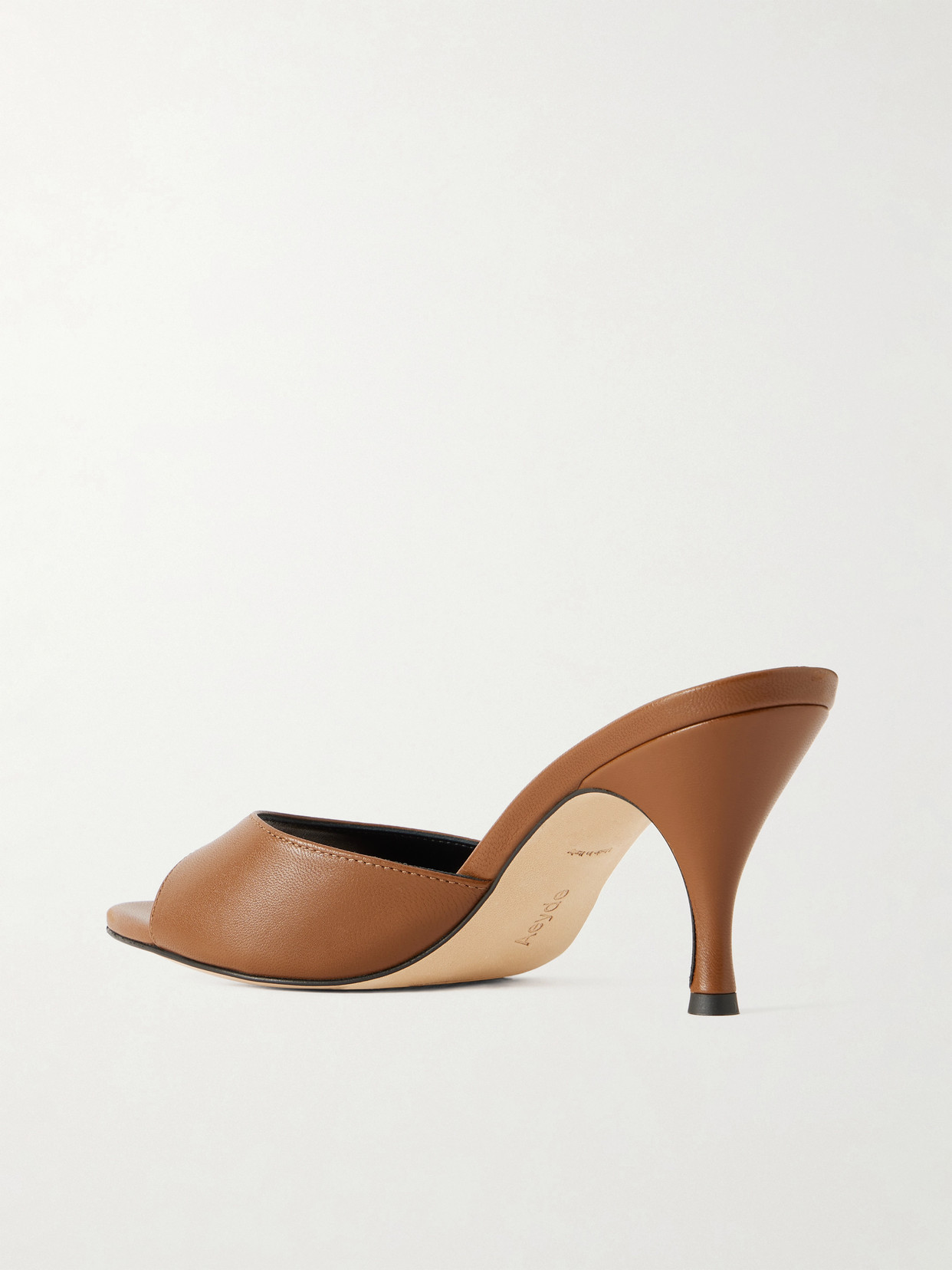 Aeyde Samia Leather Mules In Brown