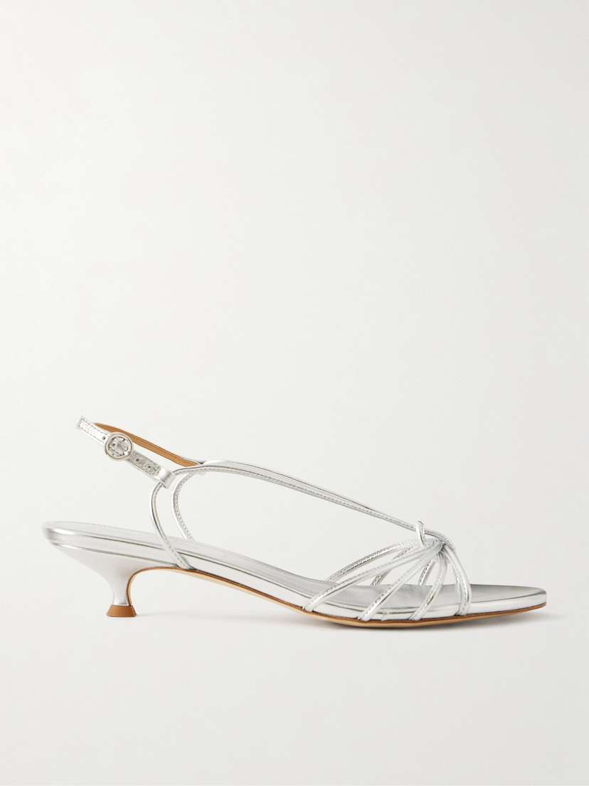aeyde Amara Metallic Leather Sandals
