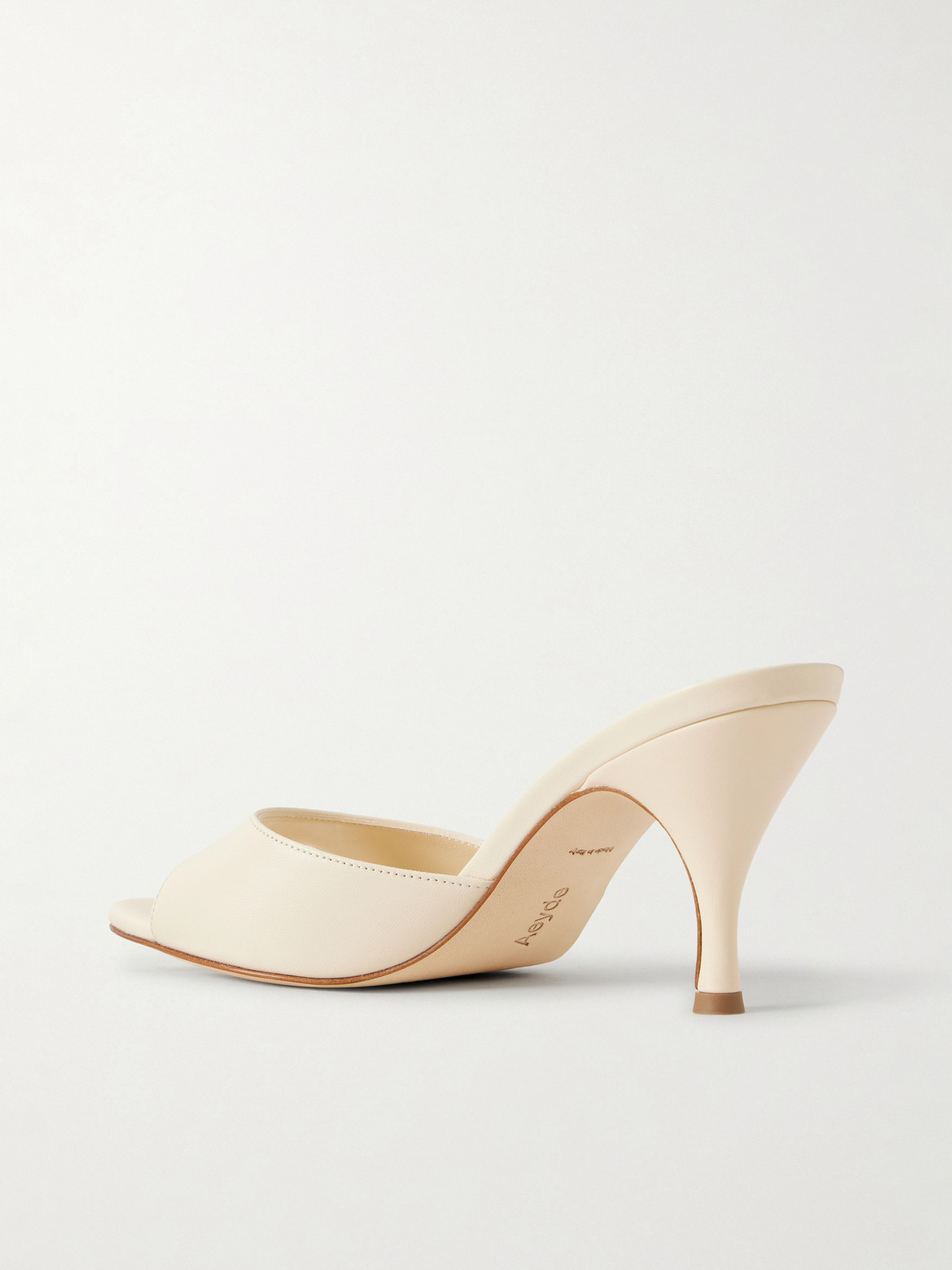 Aeyde Samia Leather Mules In Neutral