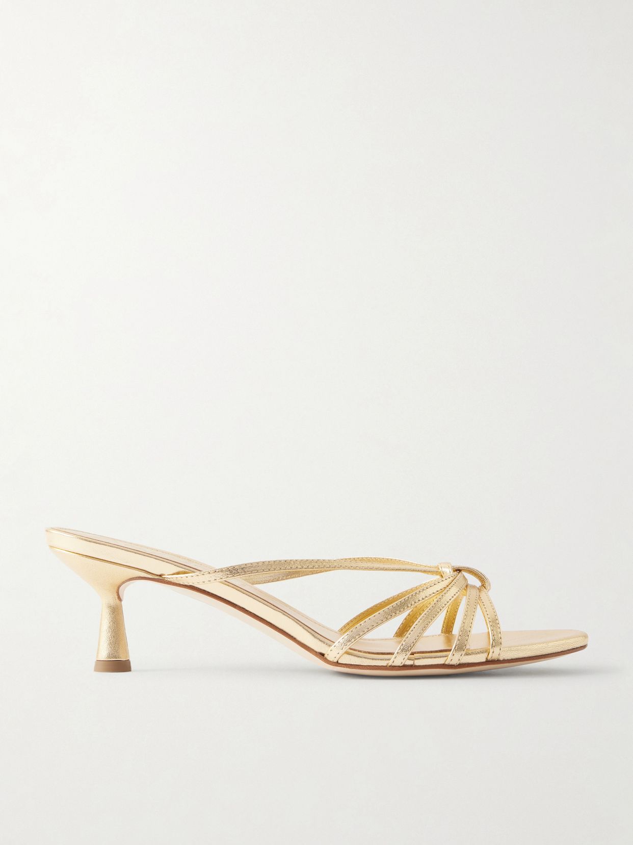 Abby metallic leather mules