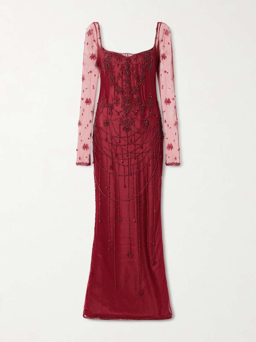 Clio Peppiatt Chandelier Embellished Tulle Gown