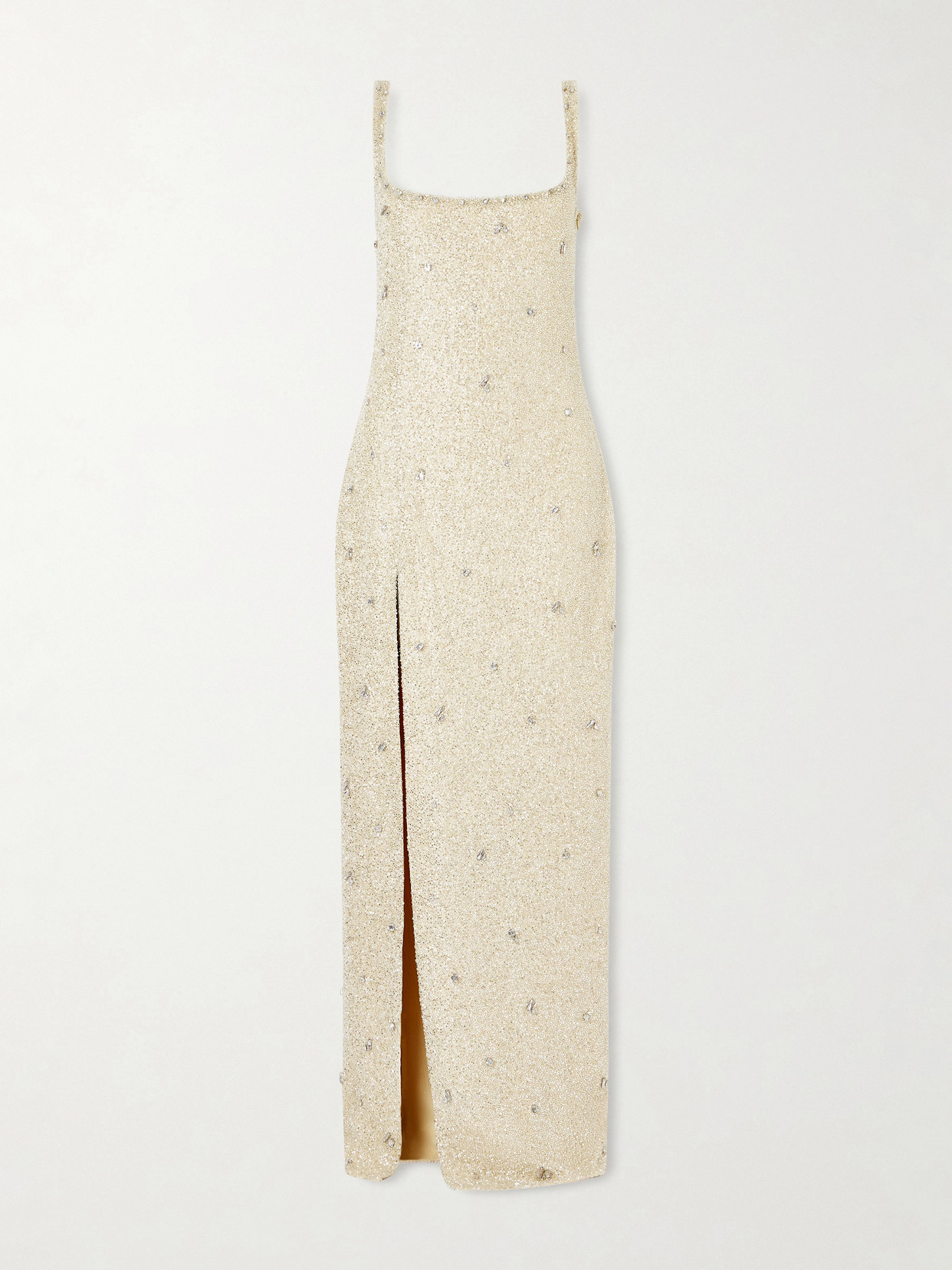 Clio Peppiatt Pamela Embellished Stretch-mesh Gown In White