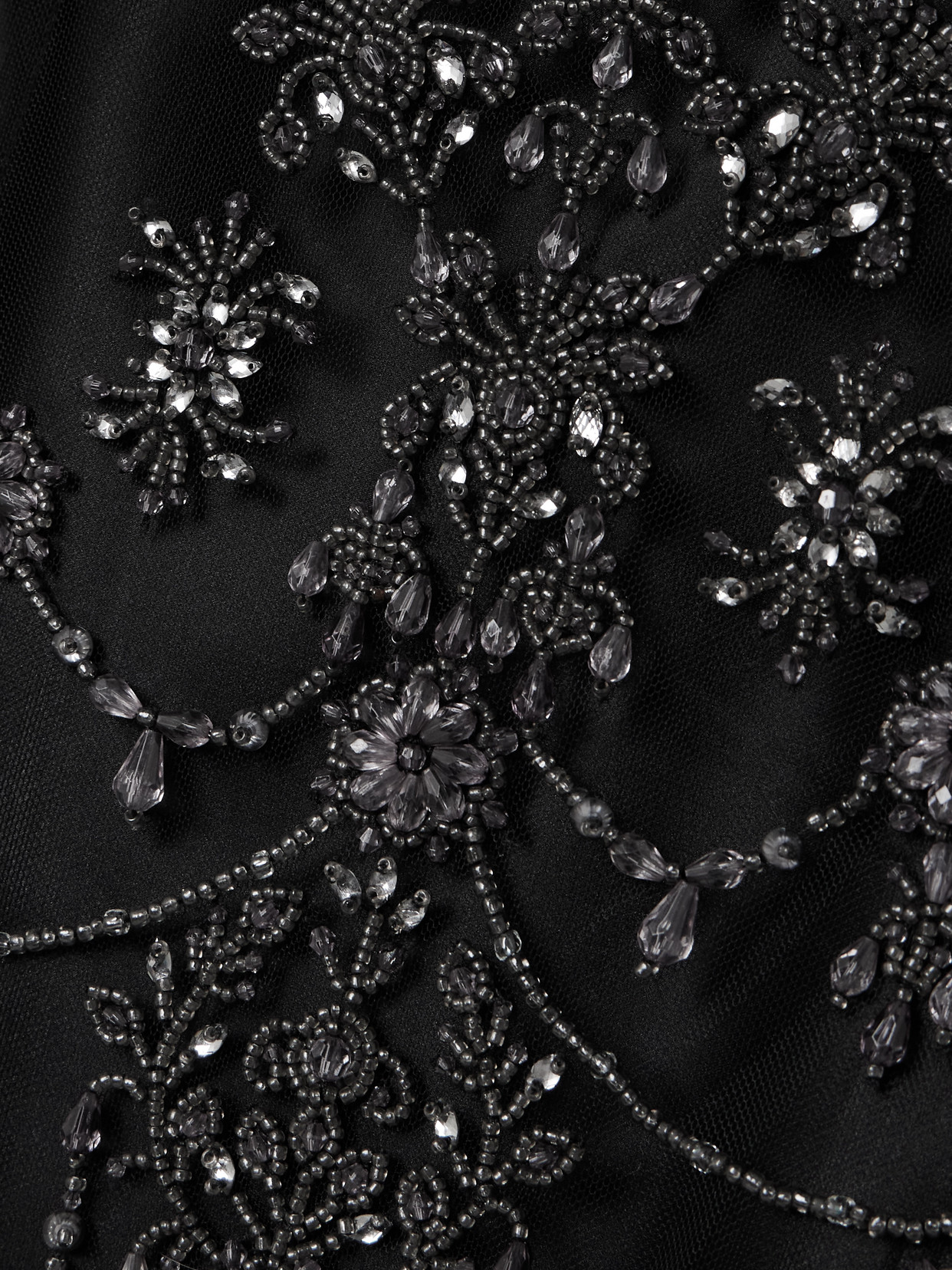 Clio Peppiatt Chandelier Embellished Tulle Gown In Black