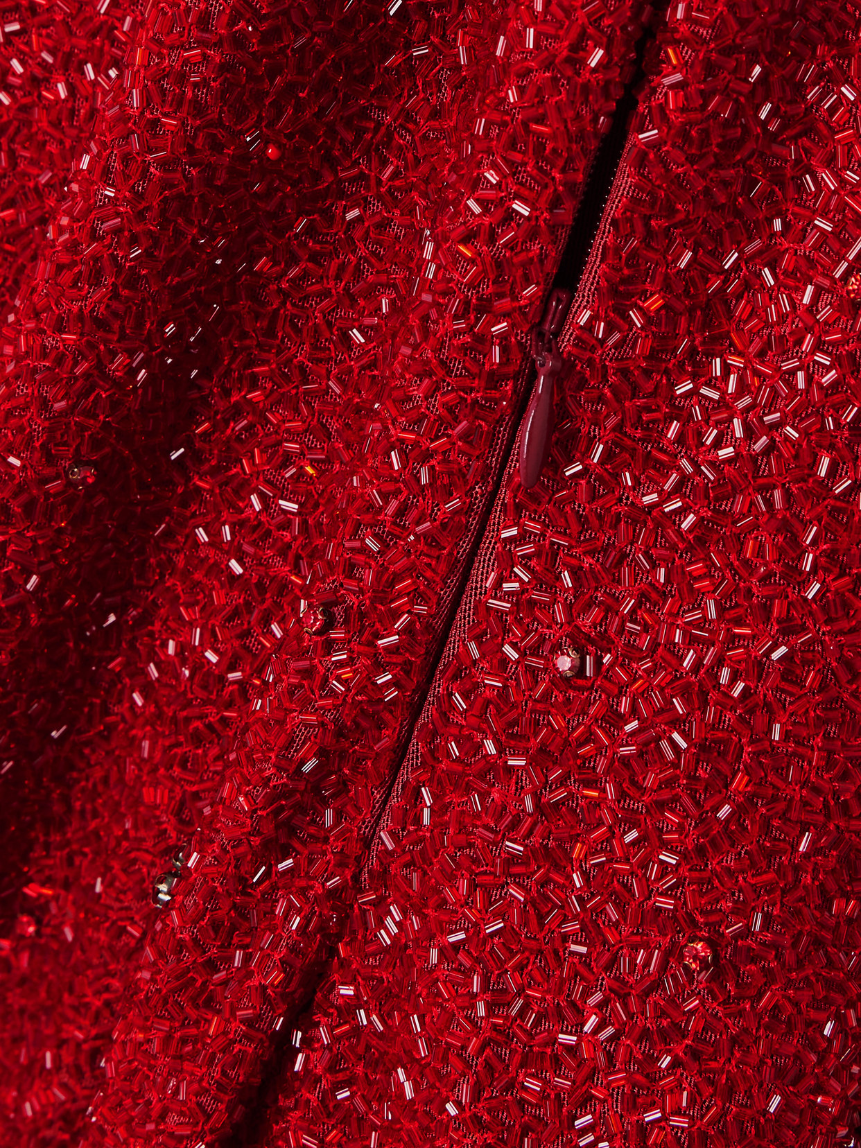 Clio Peppiatt Sophia Embellished Stretch-mesh Gown In Red