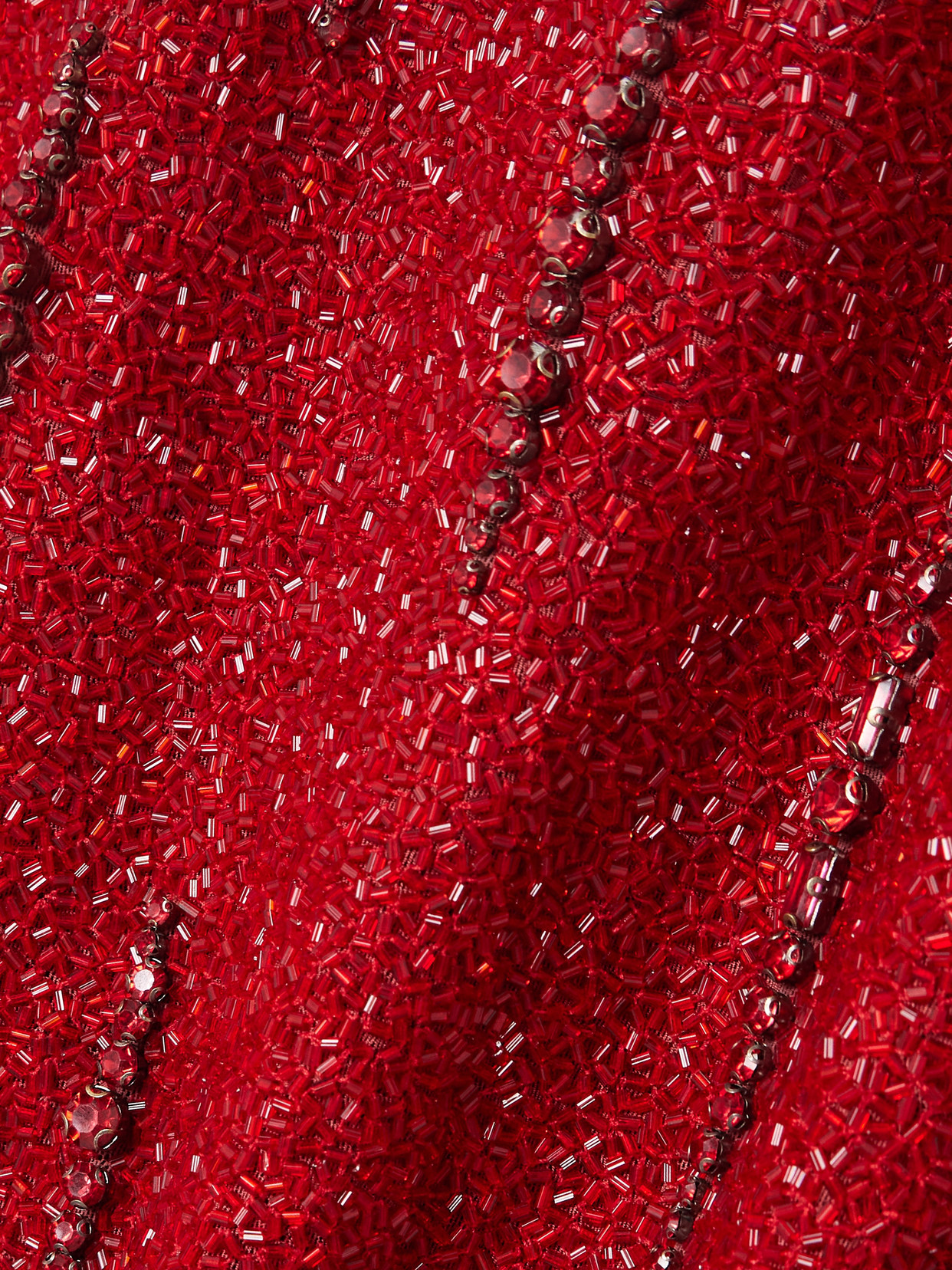 Clio Peppiatt Mimosa Embellished Stretch-mesh Gown In Red