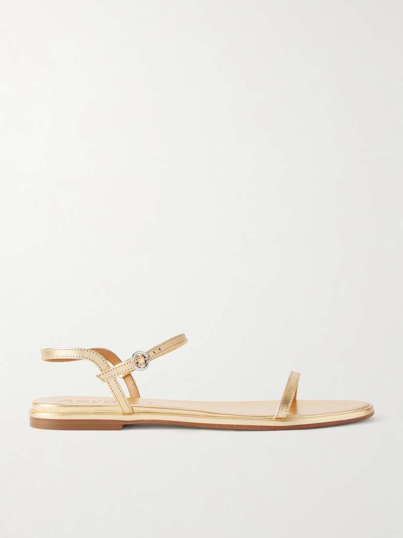aeyde Nettie Metallic Leather Sandals