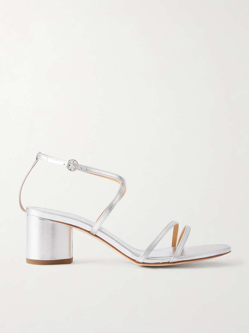 aeyde Mirella Metallic Leather Sandals