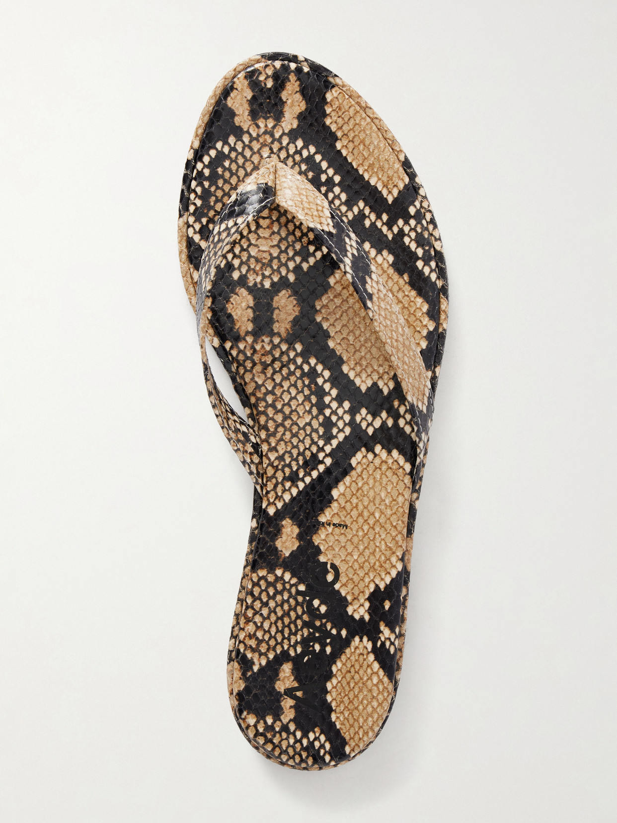 Aeyde Melody Snake-effect Leather Flip Flops In Multi