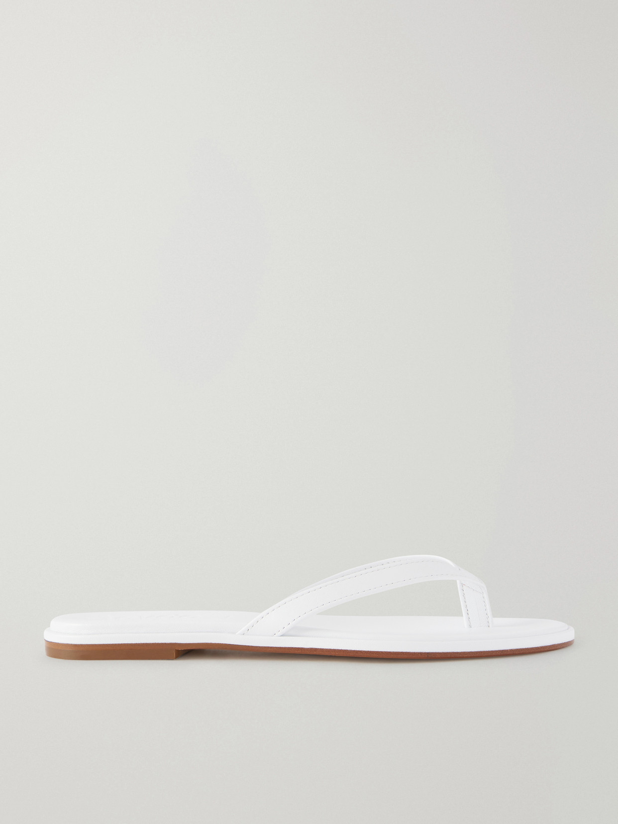 Aeyde Melody Leather Flip Flops In White