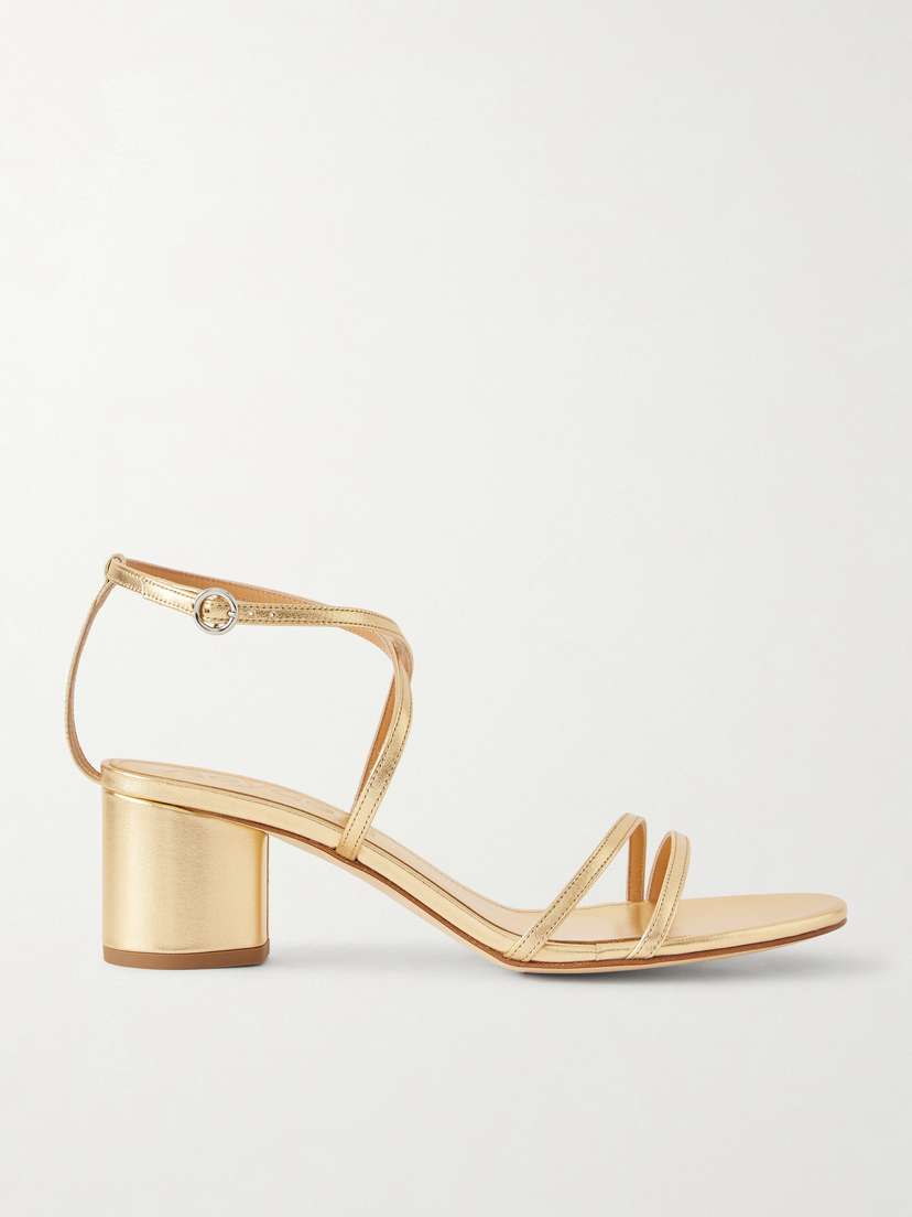 aeyde Mirella Metallic-leather Sandals