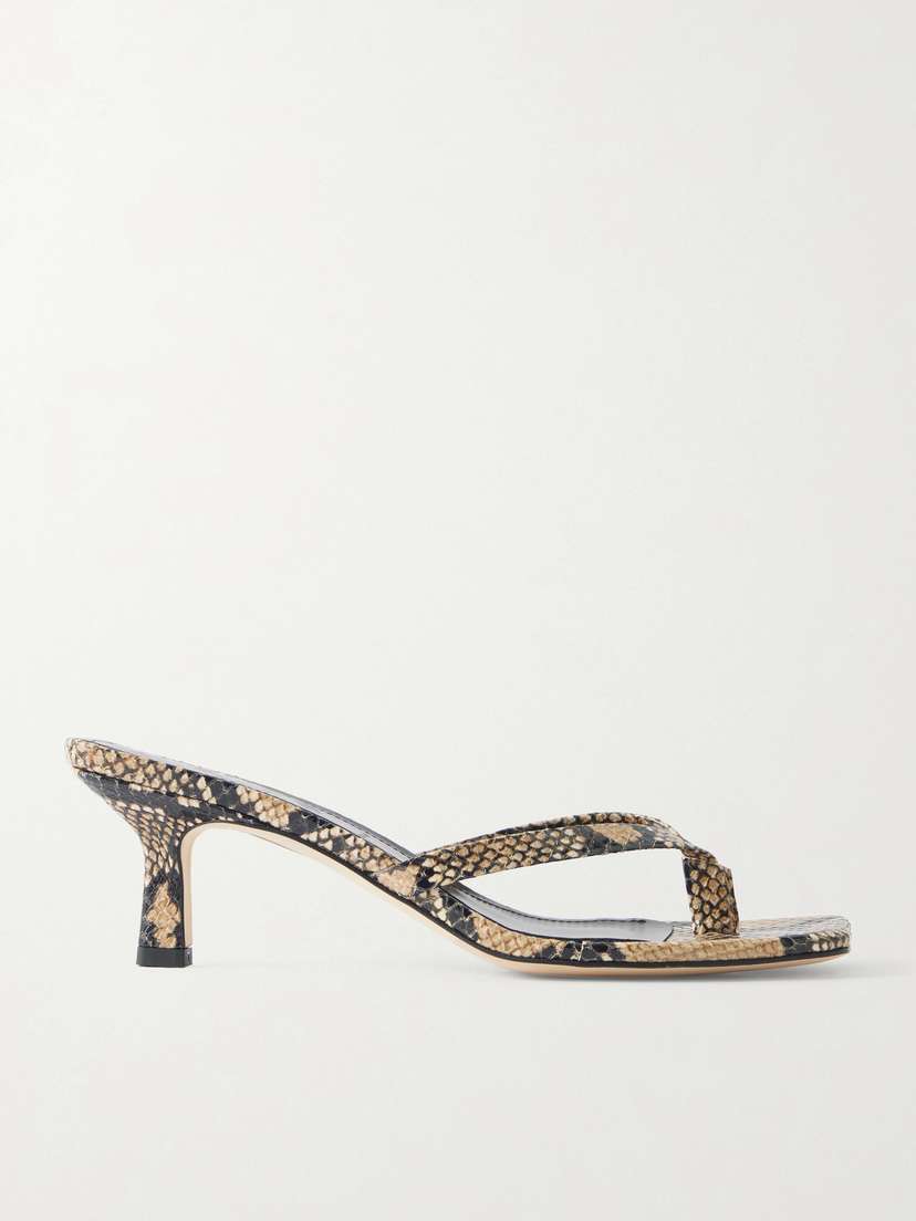 aeyde Wilma Snake-effect Leather Sandals