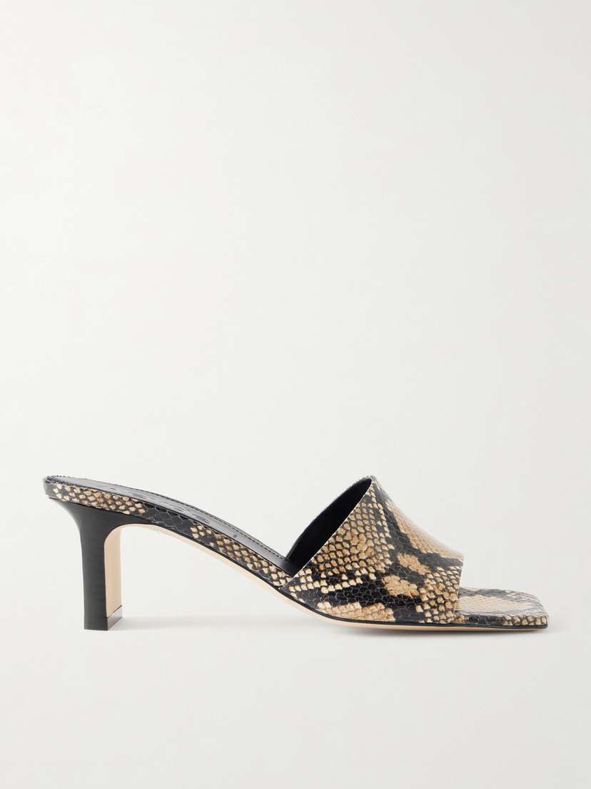aeyde Jessie Snake-effect Leather Sandals