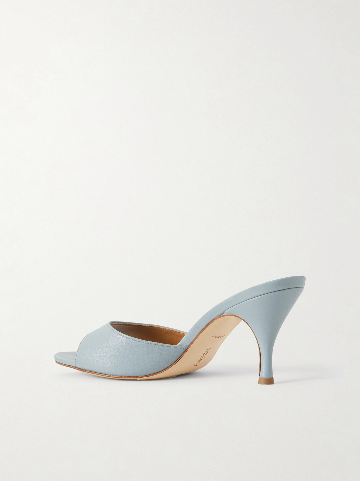 Aeyde Samia Leather Mules In Blue