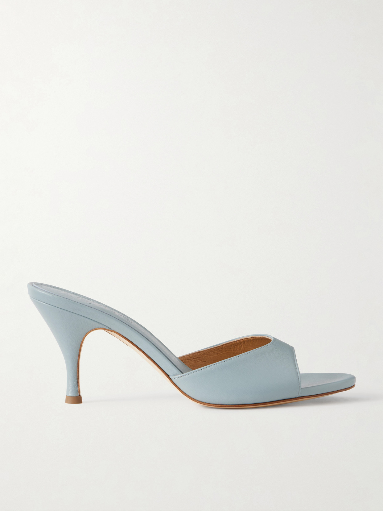 Aeyde Samia Leather Mules In Blue