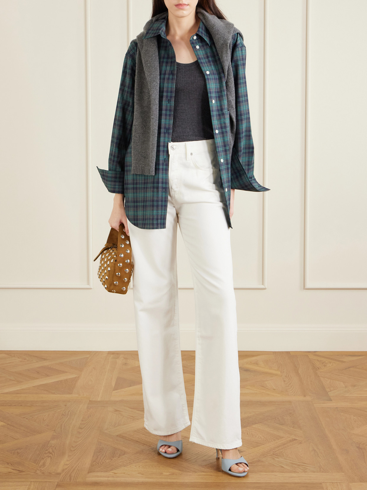 Aeyde Samia Leather Mules In Blue