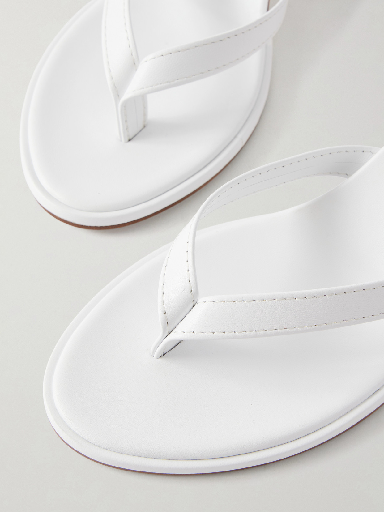 Aeyde Daphne Leather Sandals In White