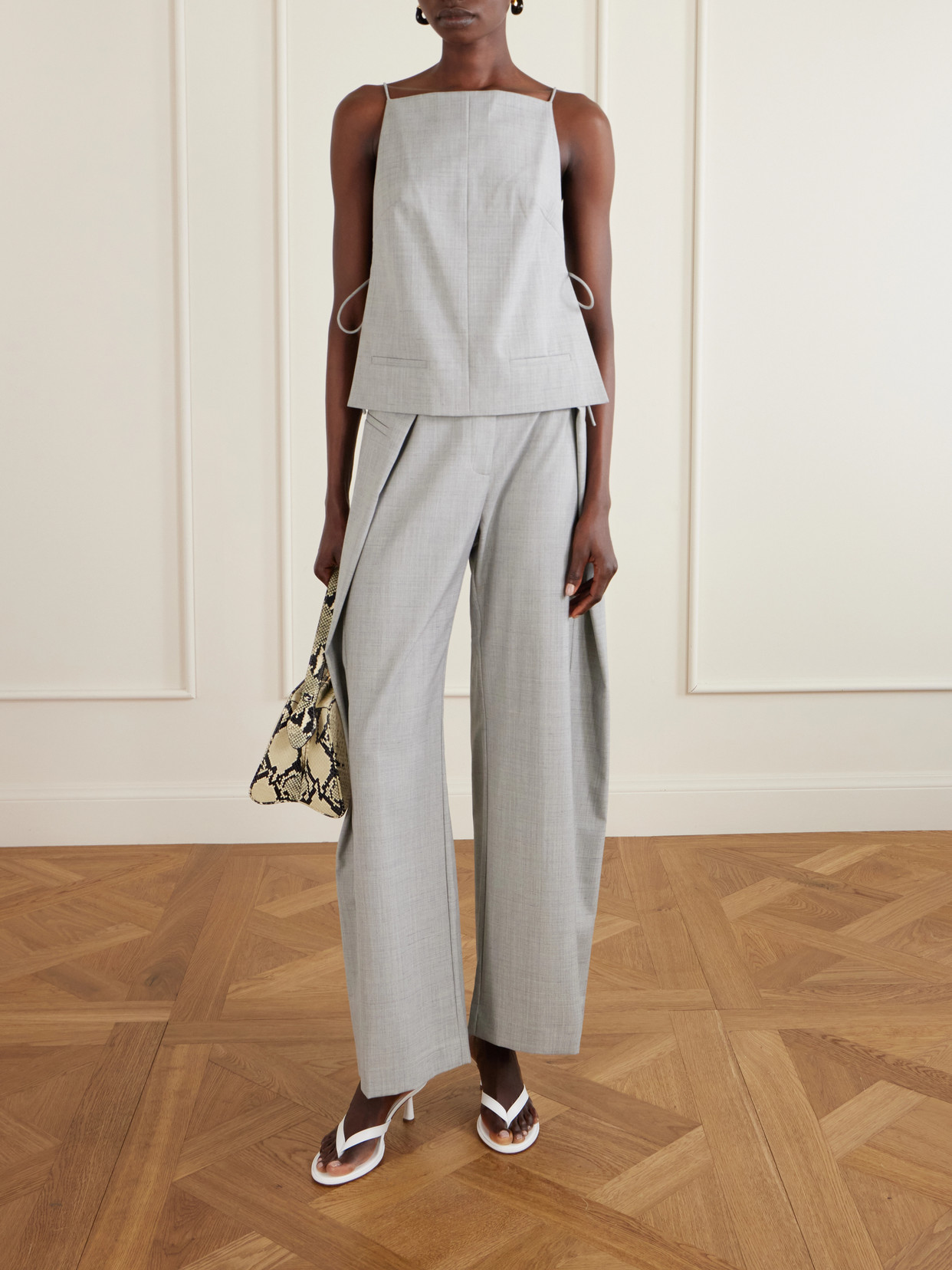 Aeyde Daphne Leather Sandals In White