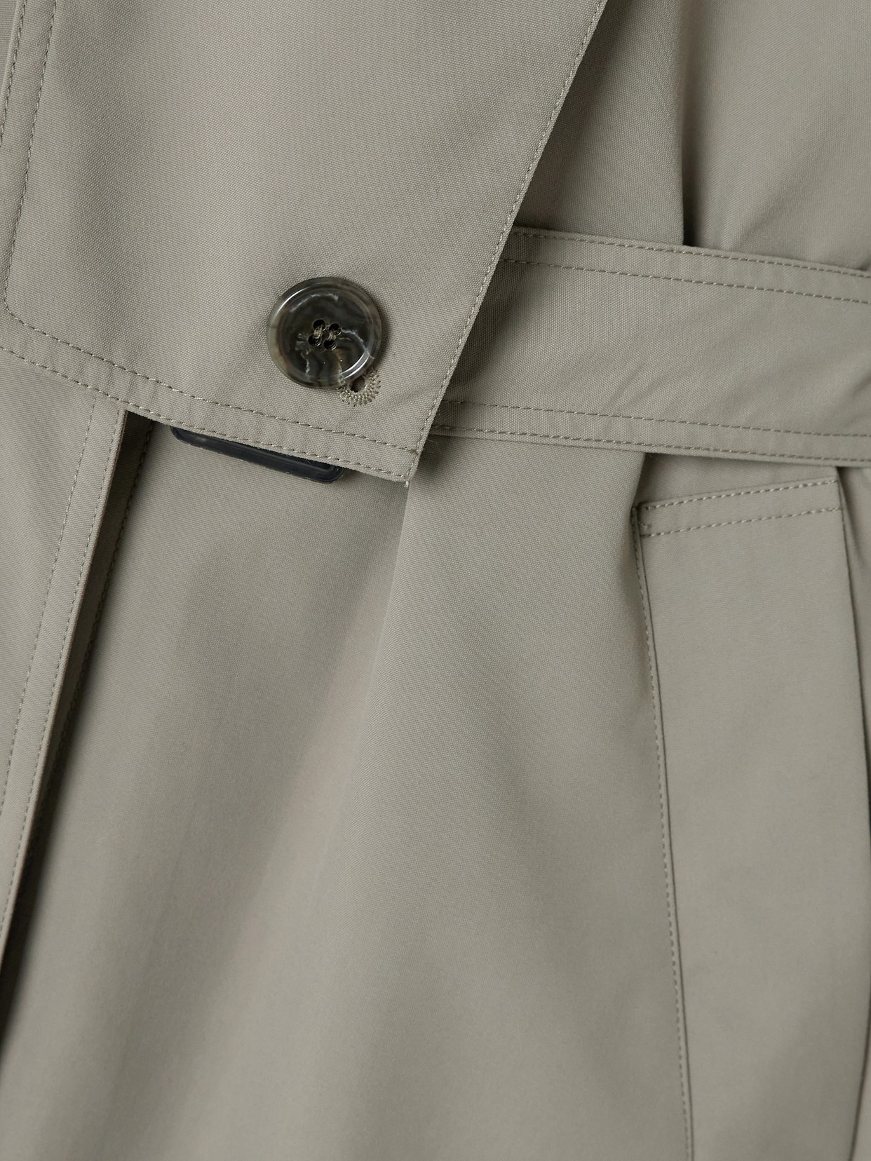 Tibi Frank Belted Layered Shell Trench Coat In Gray