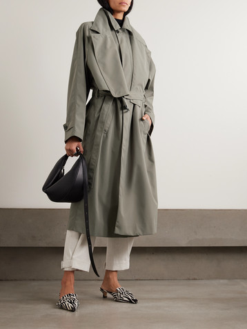Tibi Frank belted layered shell trench coat